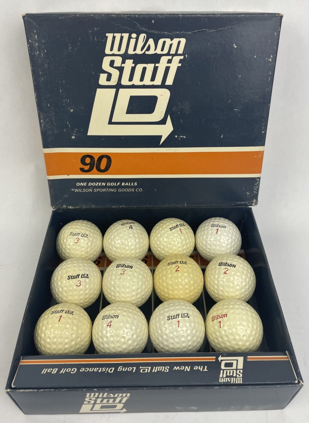12 OEM Wilson LD 90 long distance golf balls vintage one dozen with original box