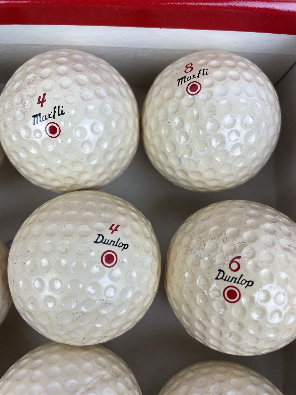 Vintage 1970’s Maxfli by Dunlop Red Golf Balls One dozen with Original Box