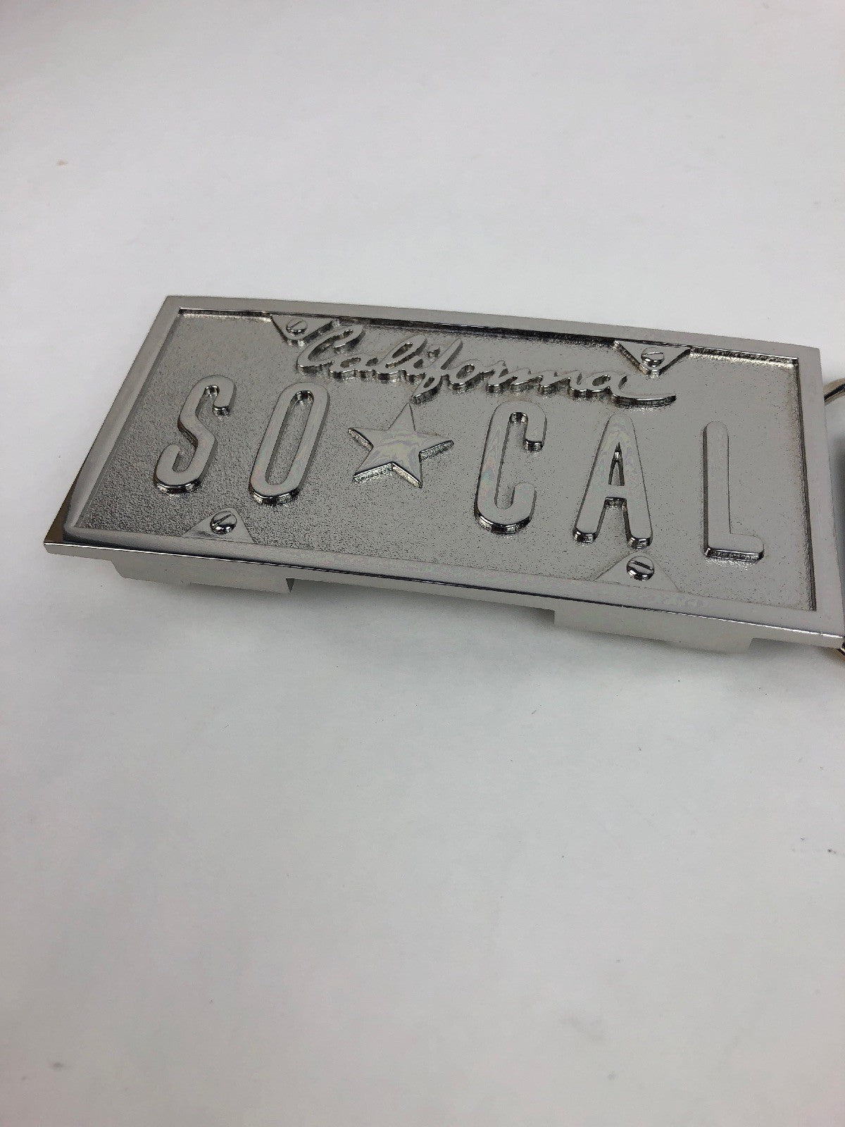 No Fear XB021  Southern California SO * CAL Sliver CHROME belt buckle - FSTSHP