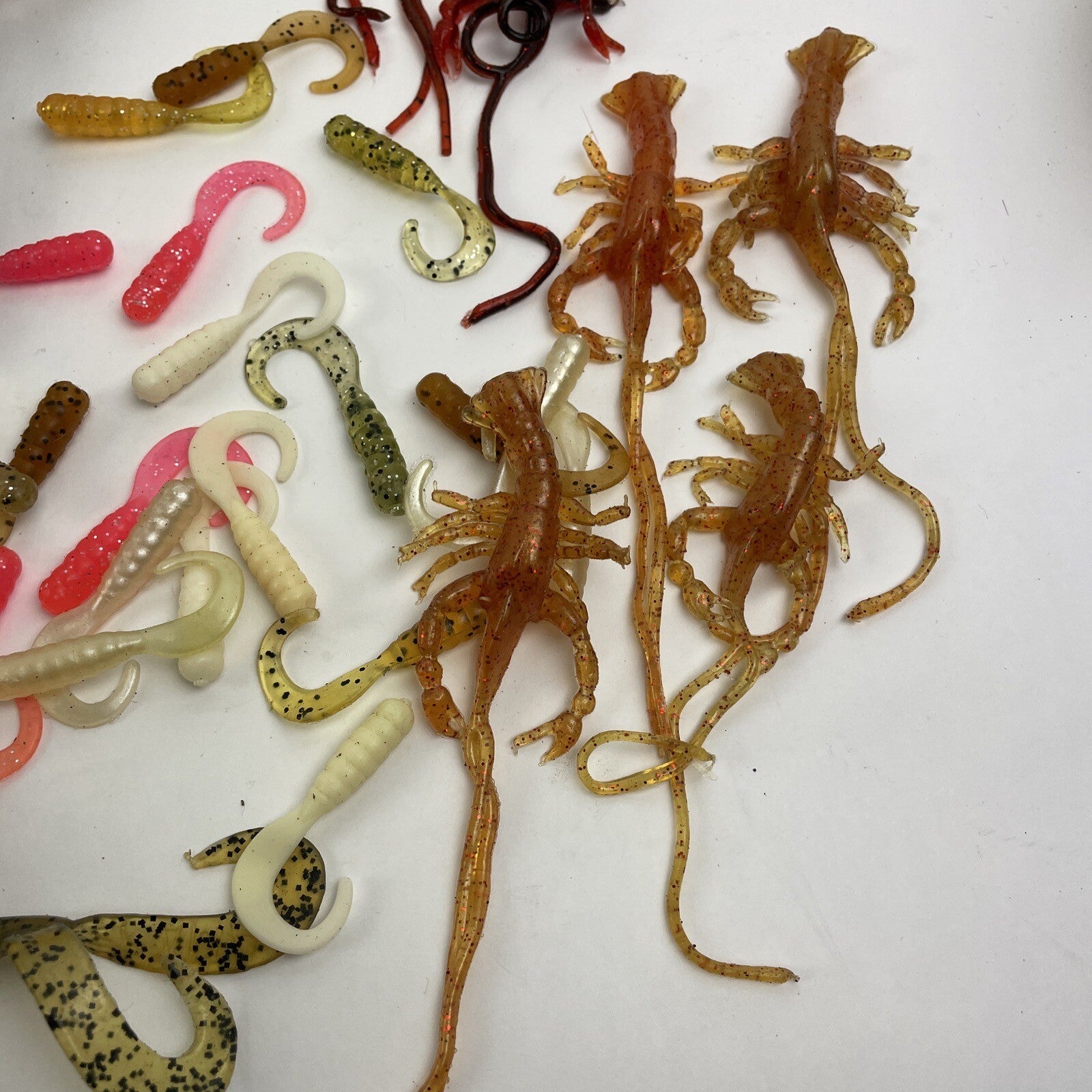 Huge Lot Bass Fishing Soft Lure - Worms Minnows Jig Grub Fishtrap Plastic Rubber