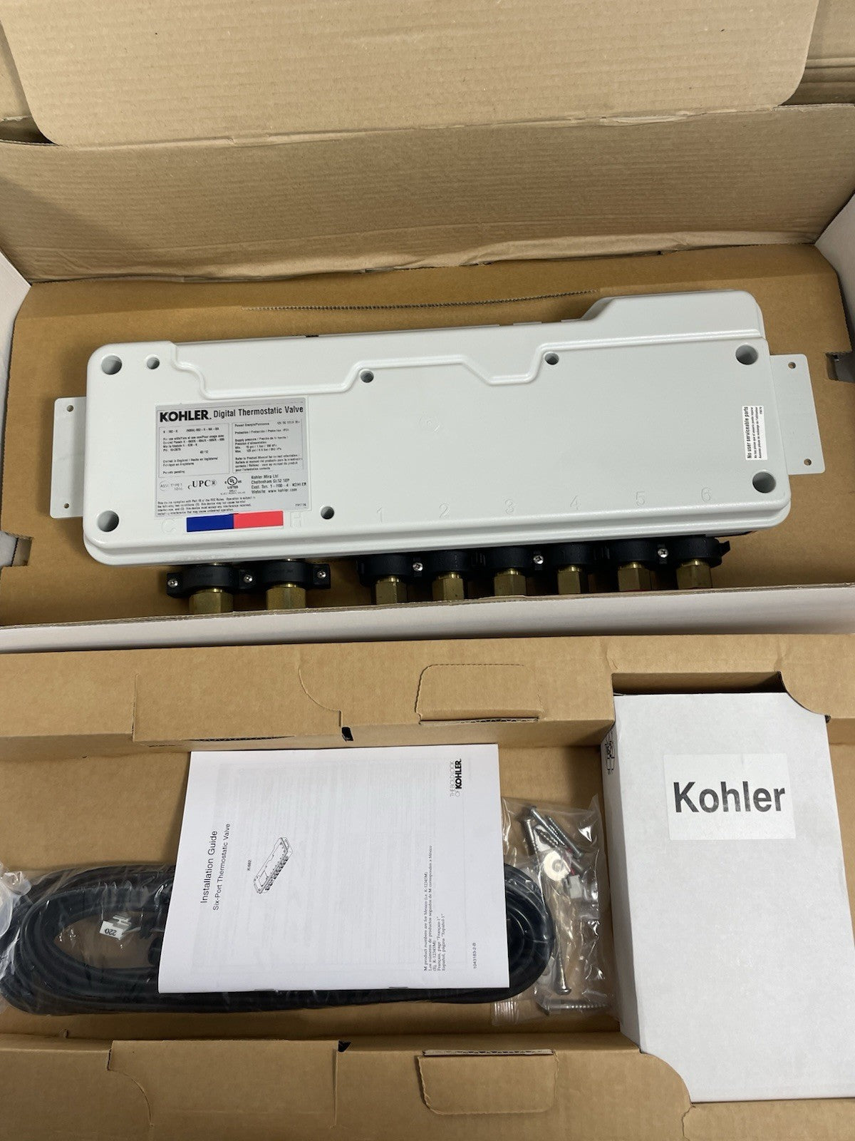 Kohler K-682-K-NA DTV Six Port Thermostatic Valve 6 Output 3/4" diverter New Box