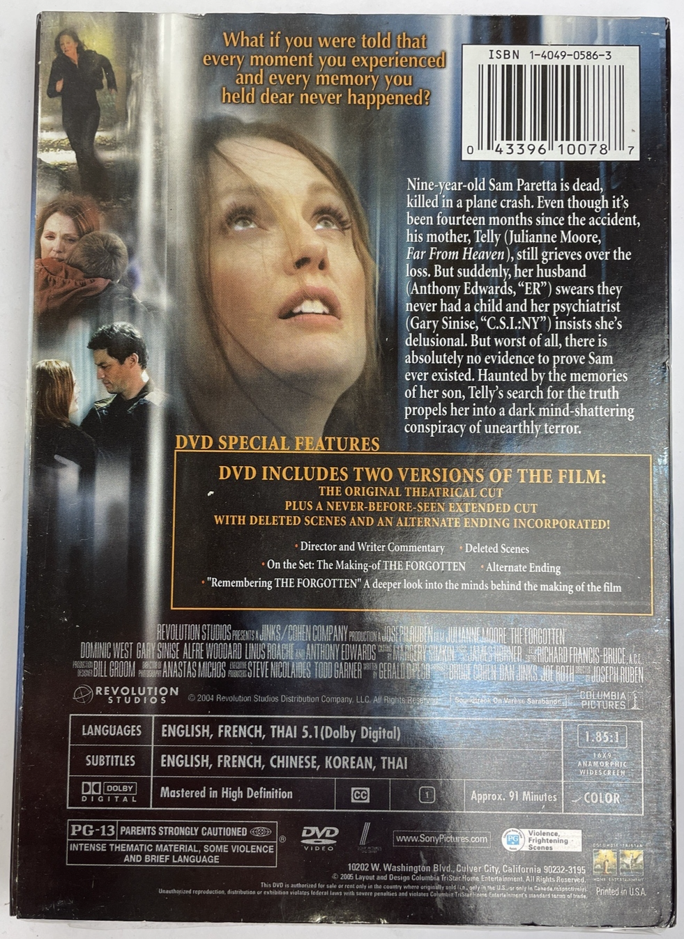 The Forgotten (DVD Video 2004 ) Sealed with Slipcover Widescreen Julianne Moore