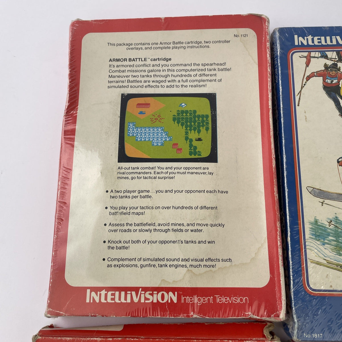 4 x INTELLIVISION Mattel Electronics Games Night Stalker Space Battle US Skiing+