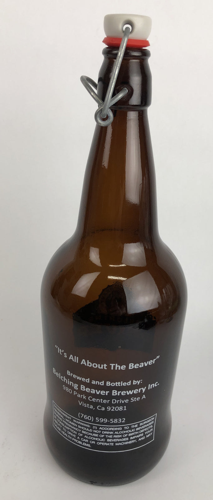Belching Beaver Brewing Company 750 ml Flip Top Growler Vista California - RARE 