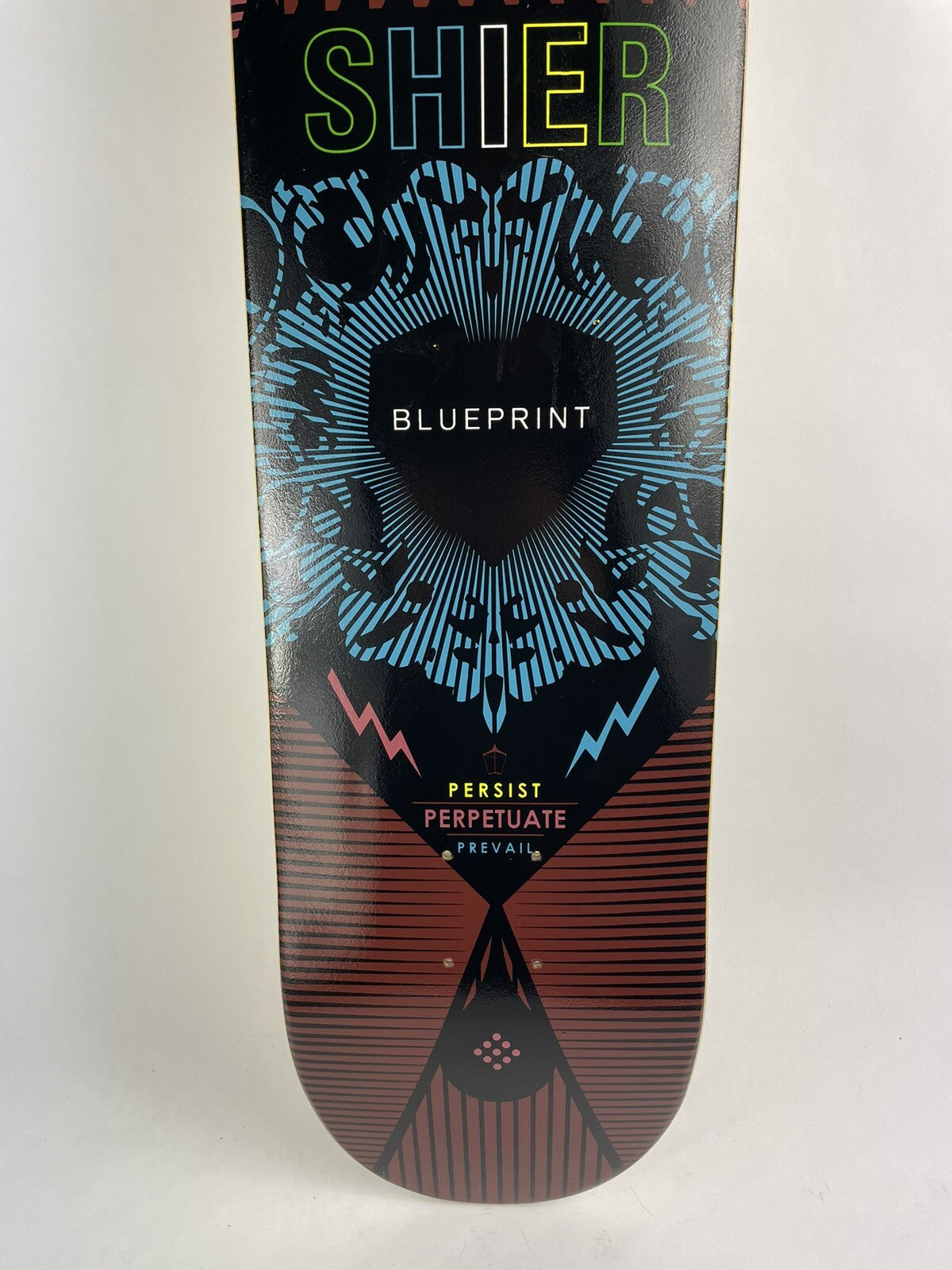 Blueprint Paul Shier Inheritance rare 8-inch hard rock maple skateboard deck.