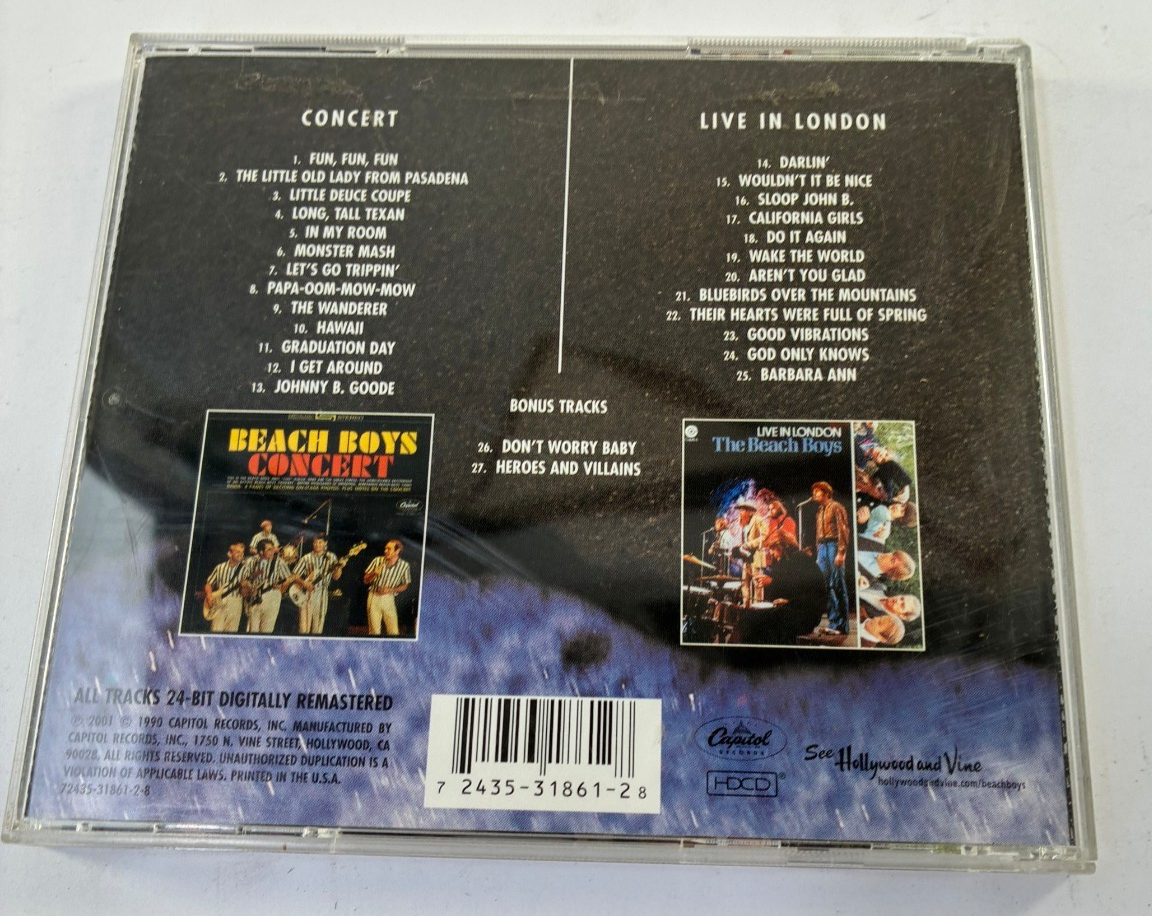 The Beach Boys Concert / Live in London Capitol Records CD 2001