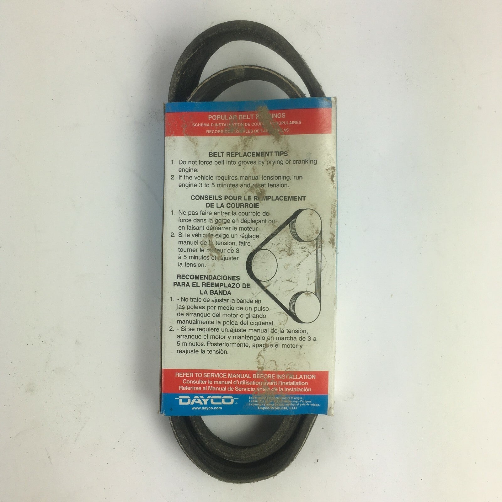 Genuine Dayco Poly Rib Automotive Tensioner Belt 5040385-4PK0980 A2