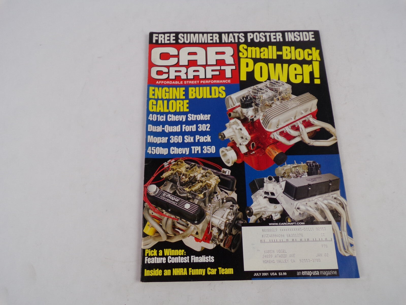 July 2001 Car Craft Small Block Power Engine Builds Galore