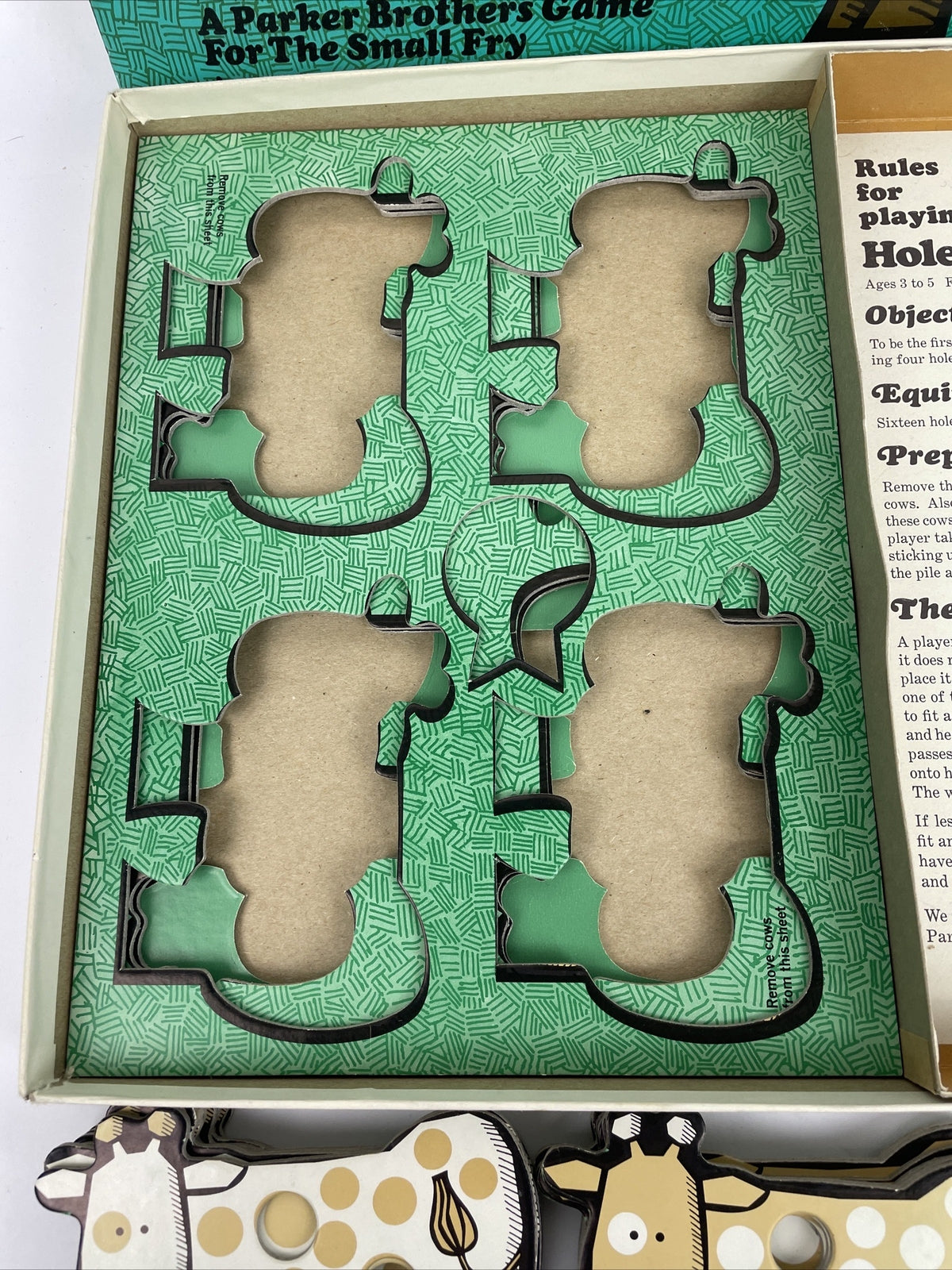 Vintage Rare Parker Holey Cow ! Game 1970 For the Small Fry / Kids Board Game