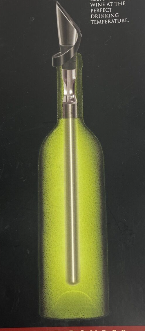 CORKPOPS VINOICE Vino Wine Pourer with Gravity Lid & Chiller Rod *Perfect Temp*