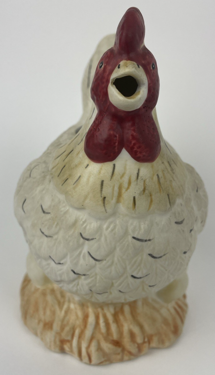 Sakura Warren Kimble Chicken Hen CREAMER Creme Dish Hand Painted 5.75" Tall