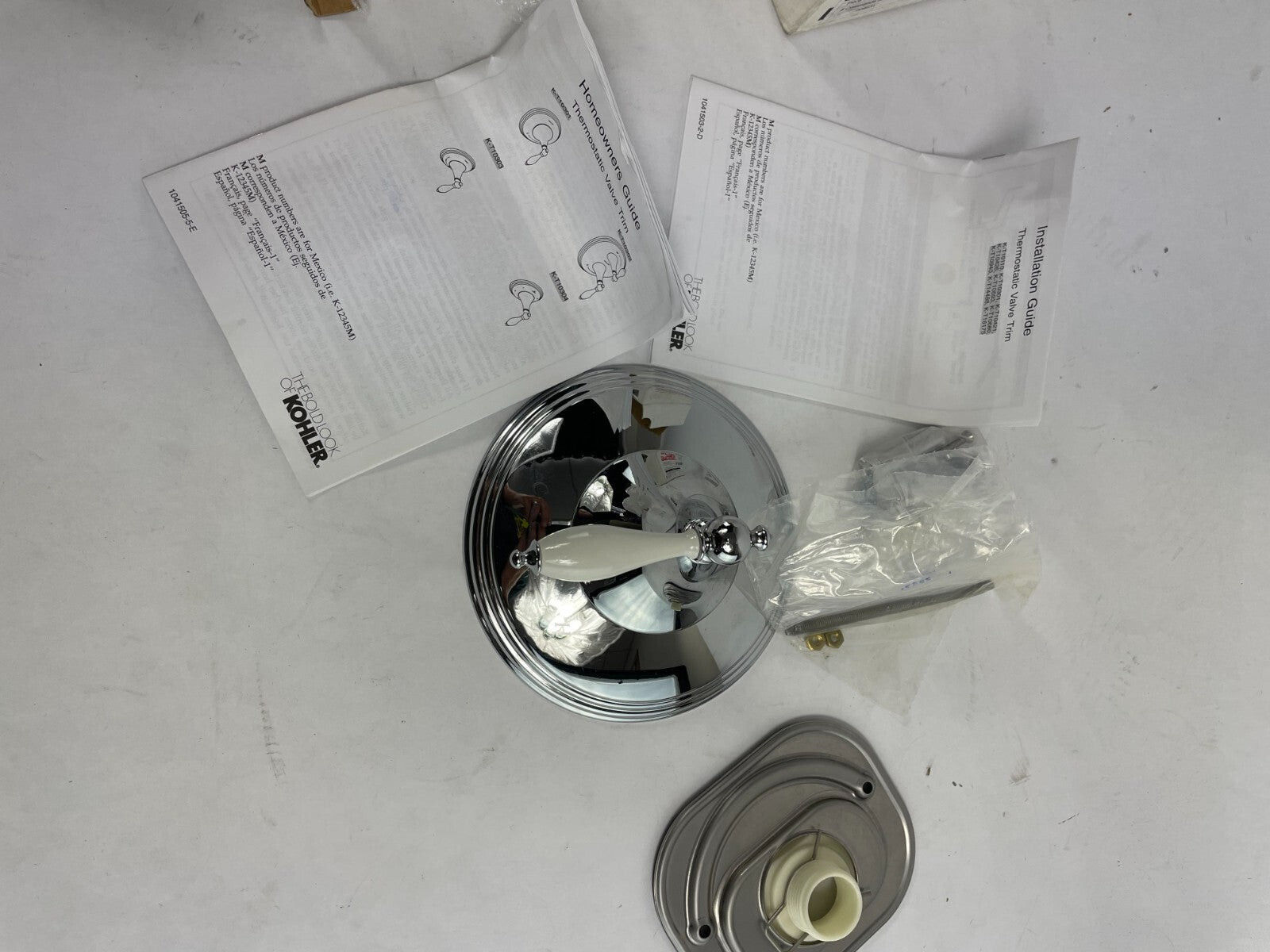 Kohler T10301-4P-CP Finial thermostatic valve trim polished chrome bathroom control