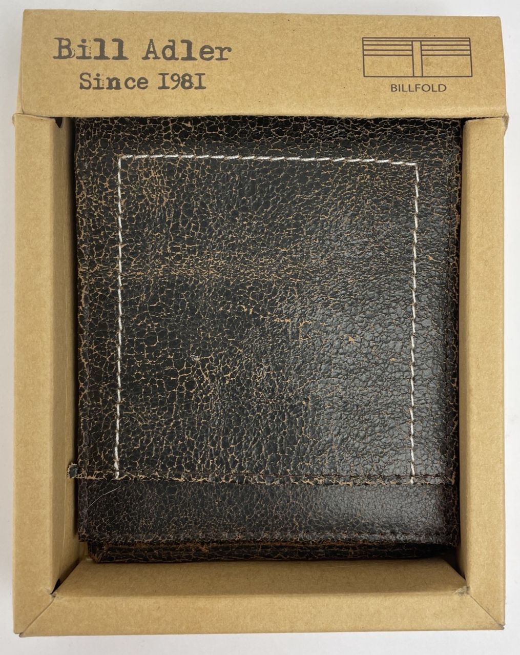 Bill Adler 1981 Brown Men's Bifold Leather Wallet Slim Billfold Wallet Handmade