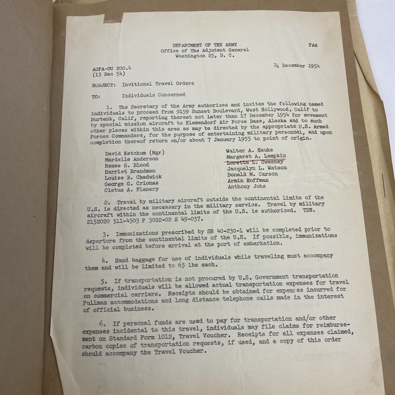 U.S.O. 1954/55 Scrapbook From " Operation Snowball " Alaska U.S.O Christmas Show