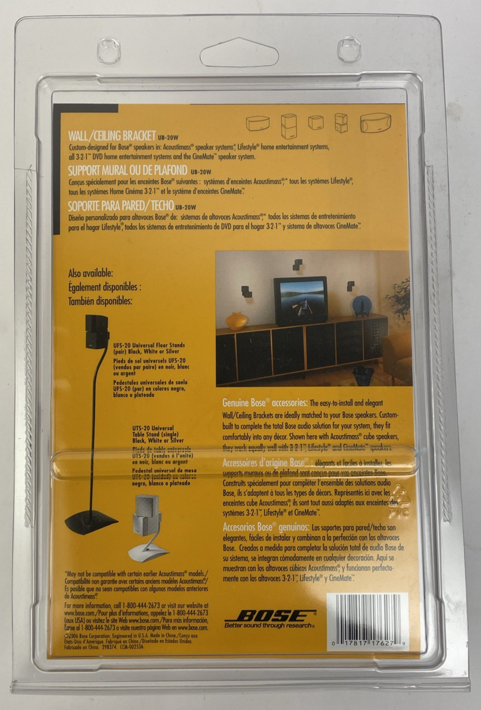 Genuine Bose UB-20W Wall Ceiling Speaker Mounting Bracket Kit White NEW