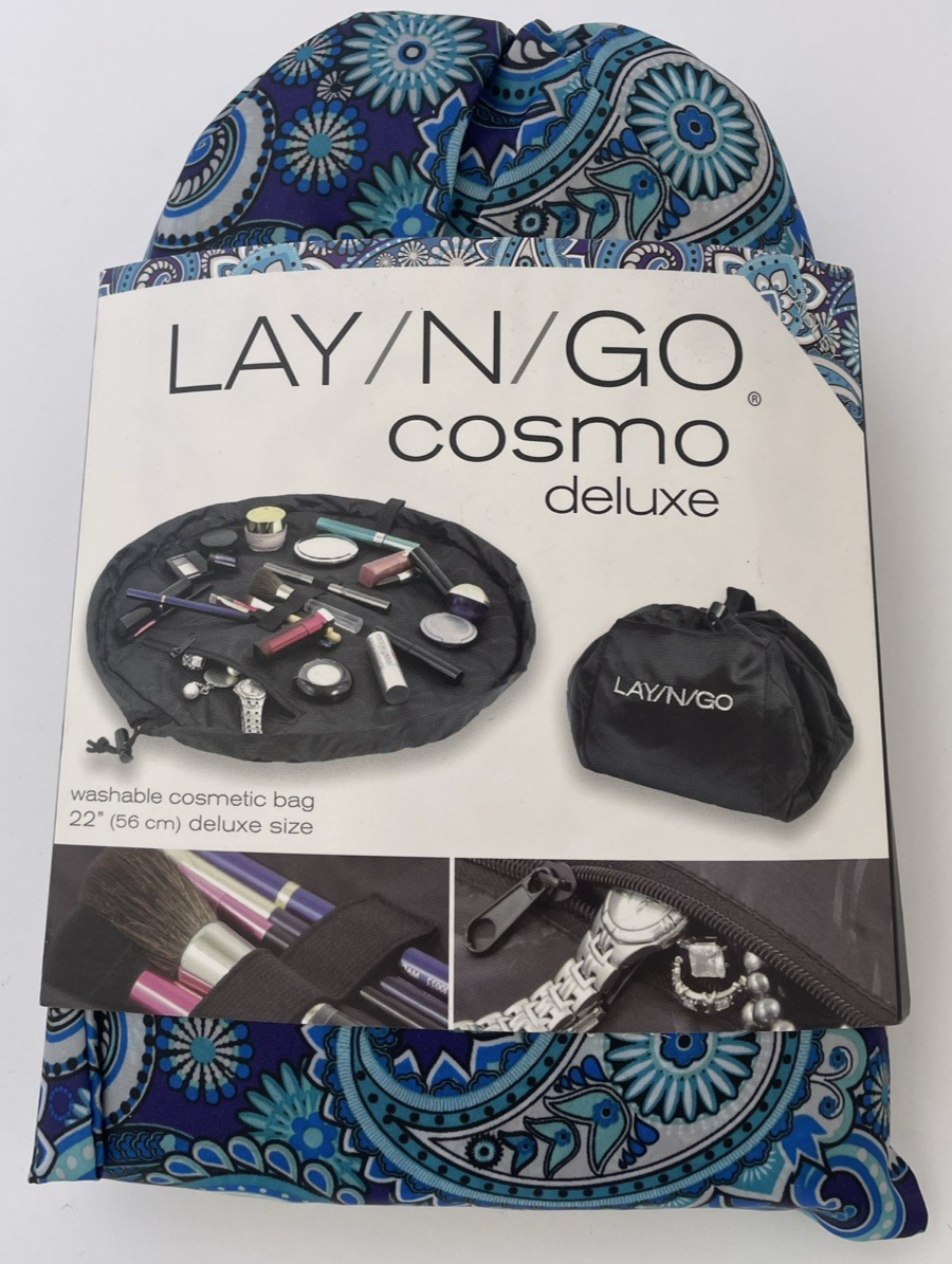 LAY/N/GO Cosmo Deluxe Washable Cosmetic Bag Paisley 22" (56cm) Deluxe Size - NWT