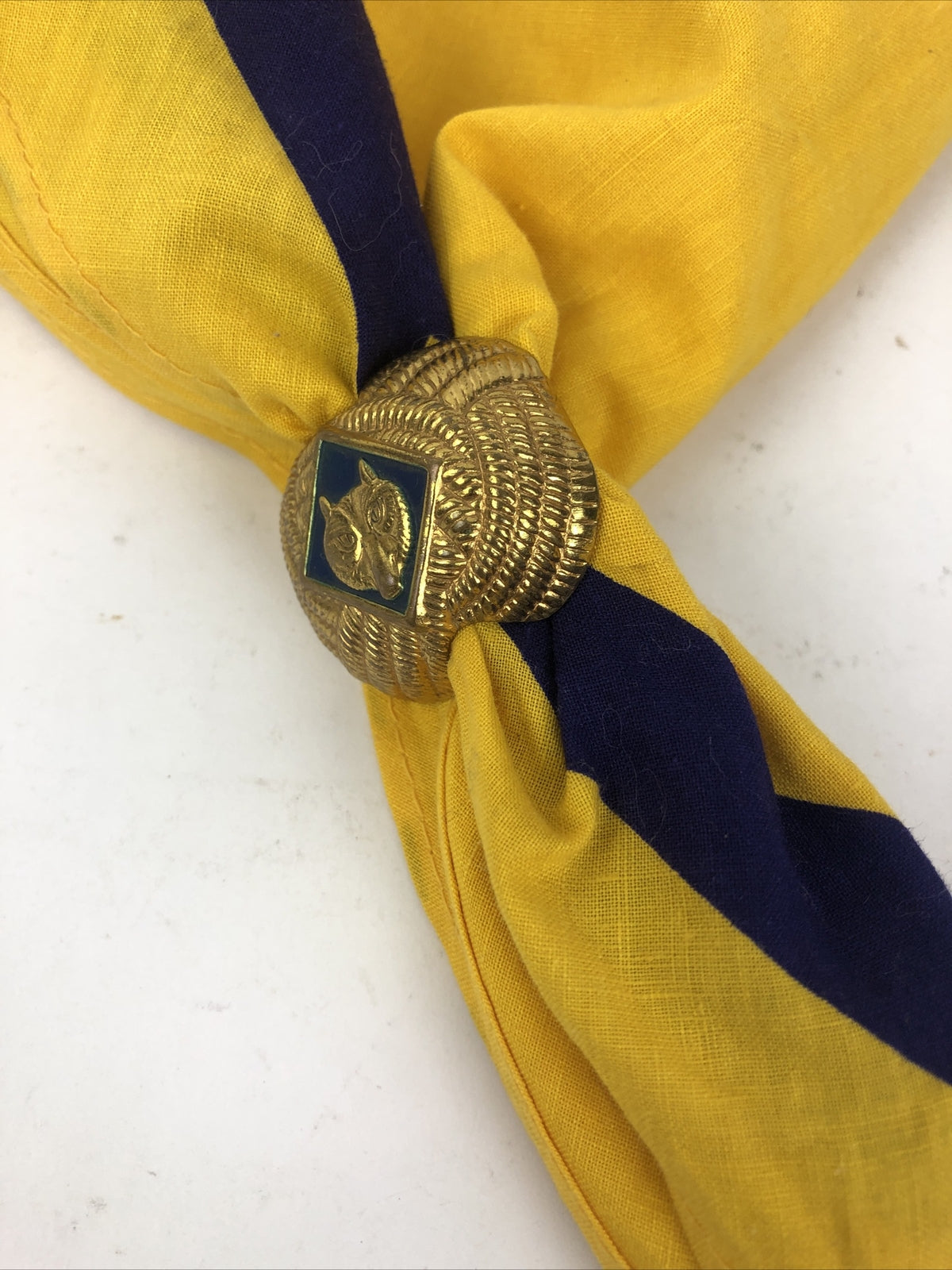 Cub Scout Wolf Neckerchief Yellow Scarf Bandana BSA Boy Scouts of America w BOLO
