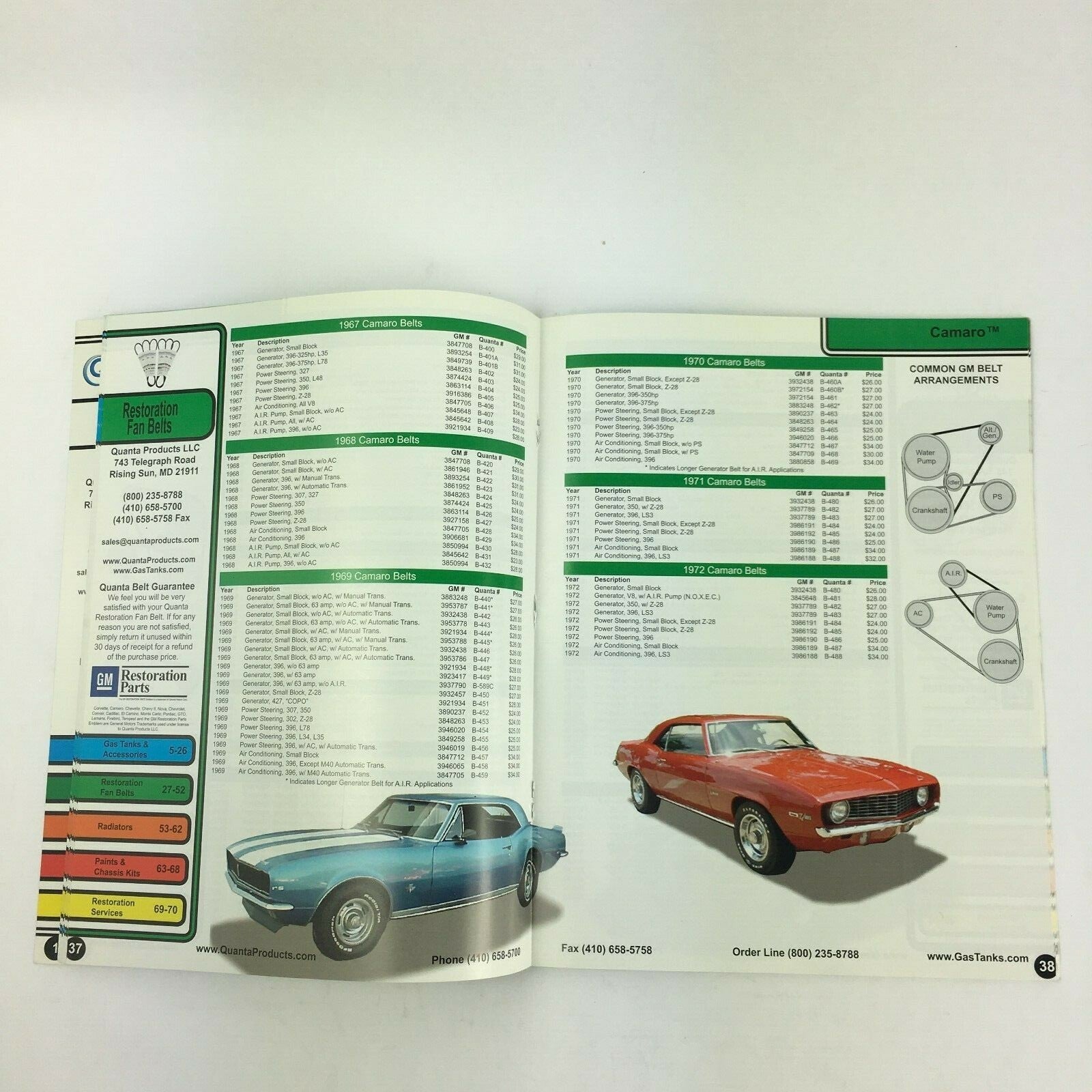 Classic & Muscle Car Catalog Fuel Lines Fan Belts Radiators Paints Gas Tanks