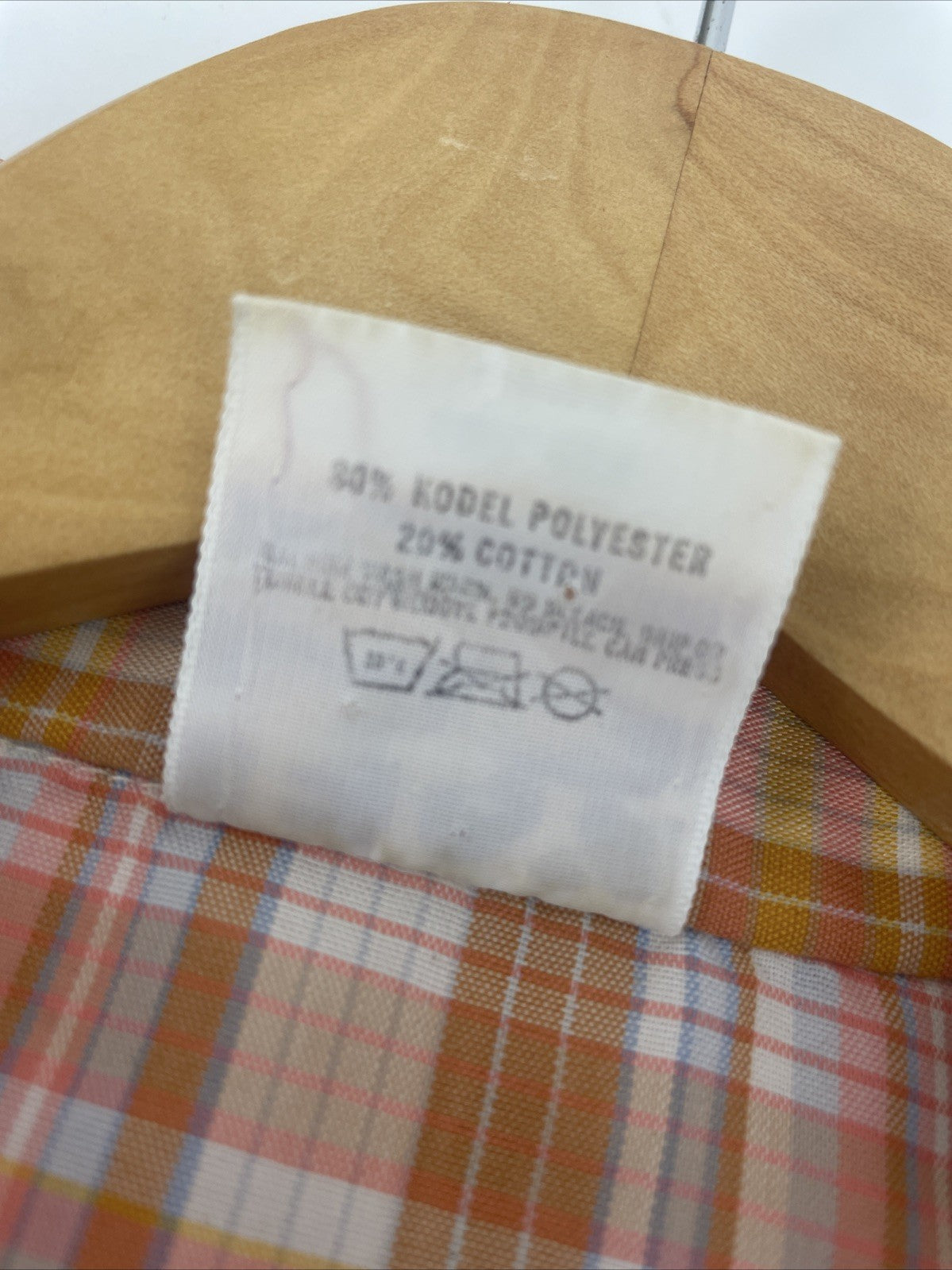 Vintage 70s Ely Glad Rags Long Sleeve Button Sz 7/8 Orange Plaid Western Styles