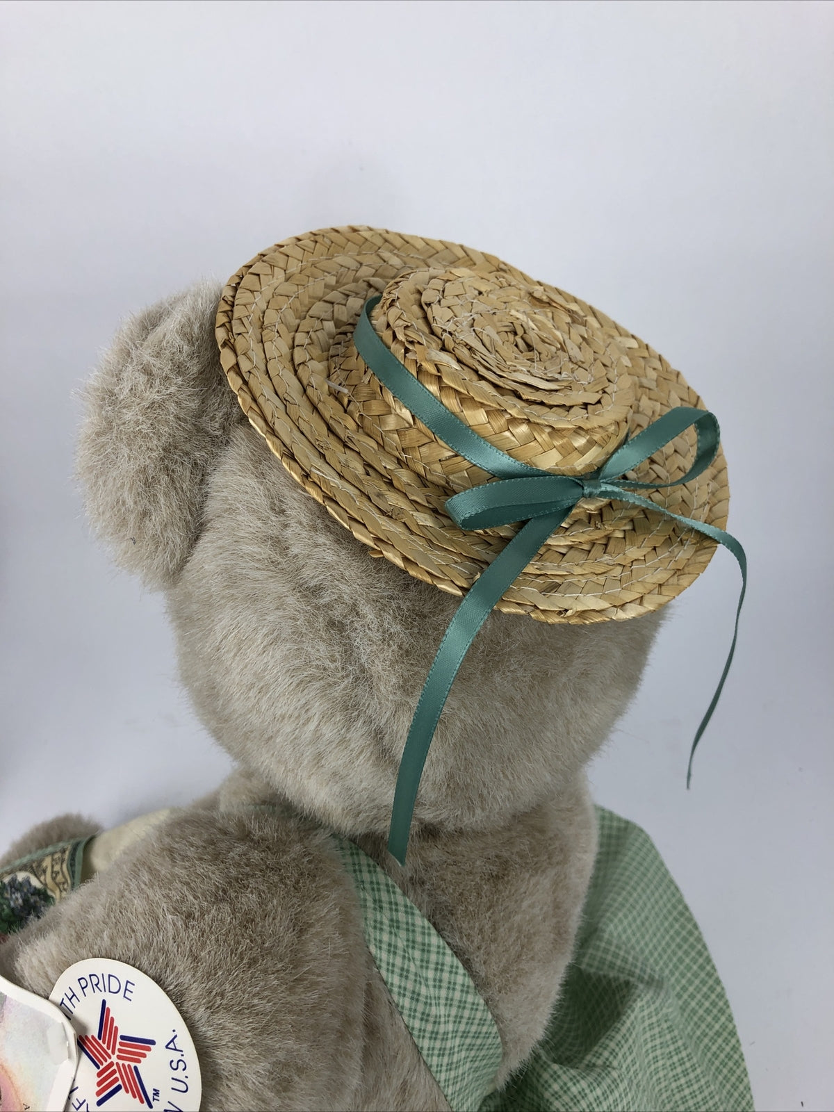 NOS THE VERMONT TEDDY BEAR COMPANY 21" Fully Dressed Jointed Limbs Straw Hat