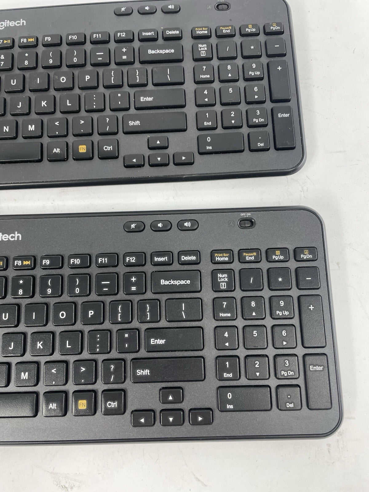 LOT OF 2 Logitech K360 Wireless Keyboard Glossy Black No Dongle Included