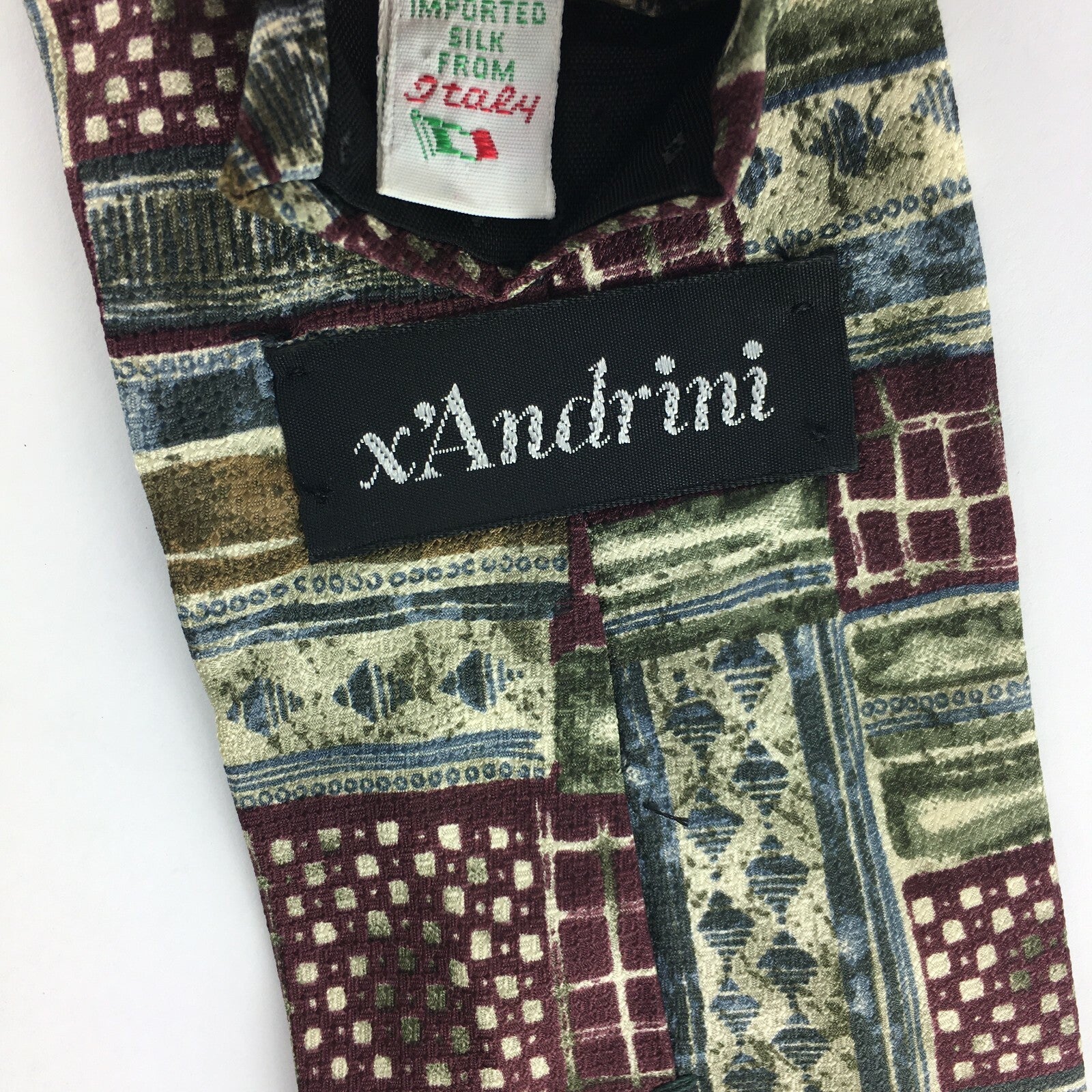 Genuine xAndrini 100% Silk Handmade Stylish Formal/Casual Tie Multi Coloured