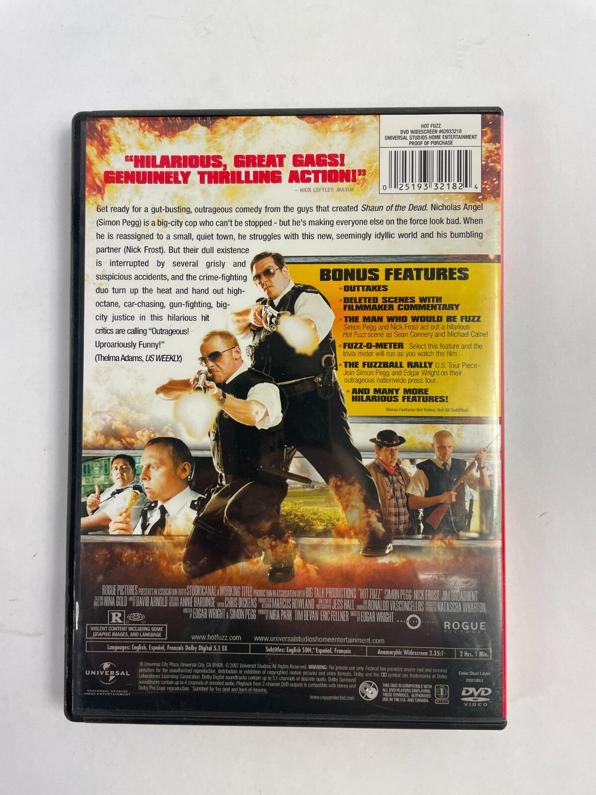 Hot Fuzz Simon Pegg Nick Frost Outrageous Hysterical Rogue Pictures DVD Movies