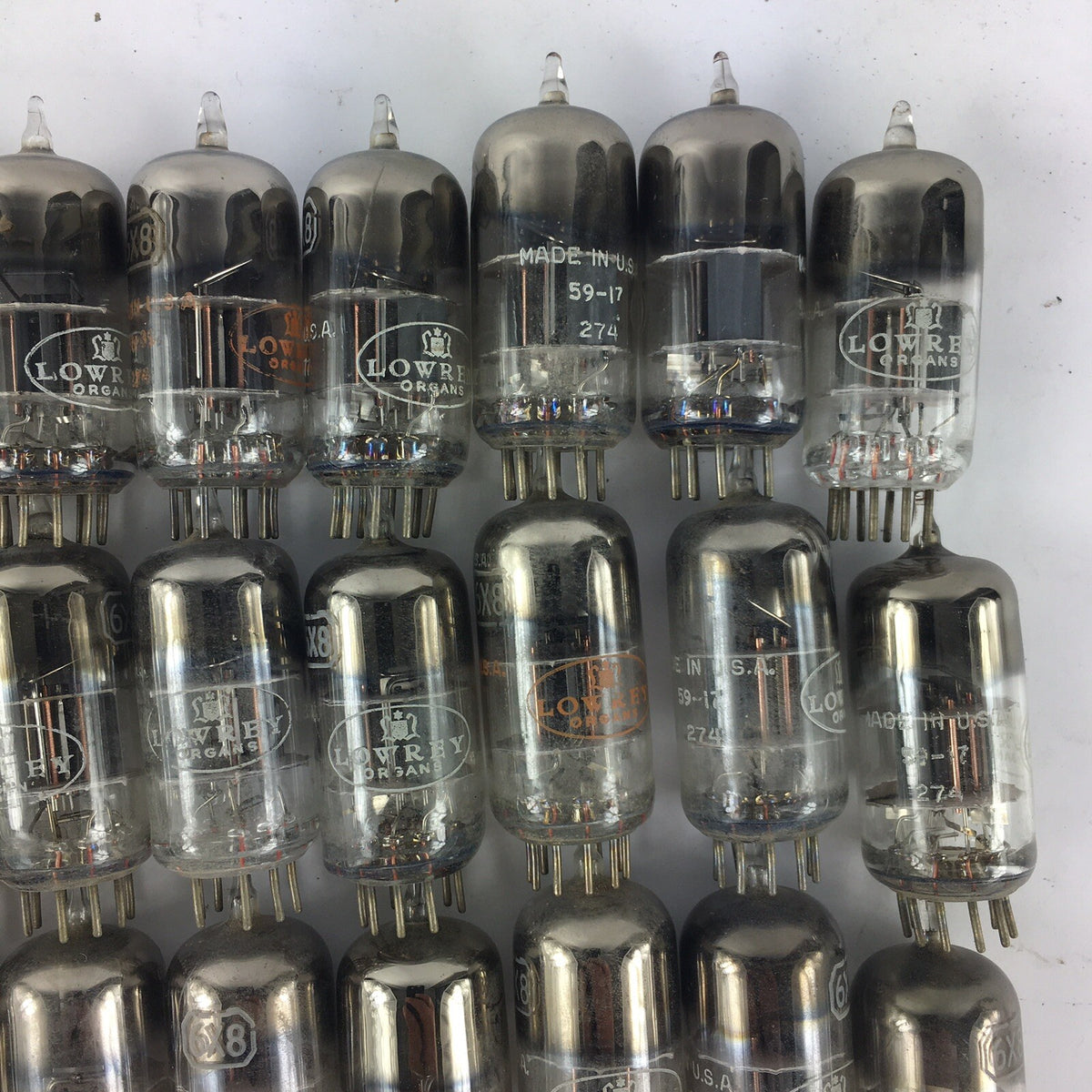 Lot of 40 : Lowery Vacuum Tubes 6X8 Used Not Tested