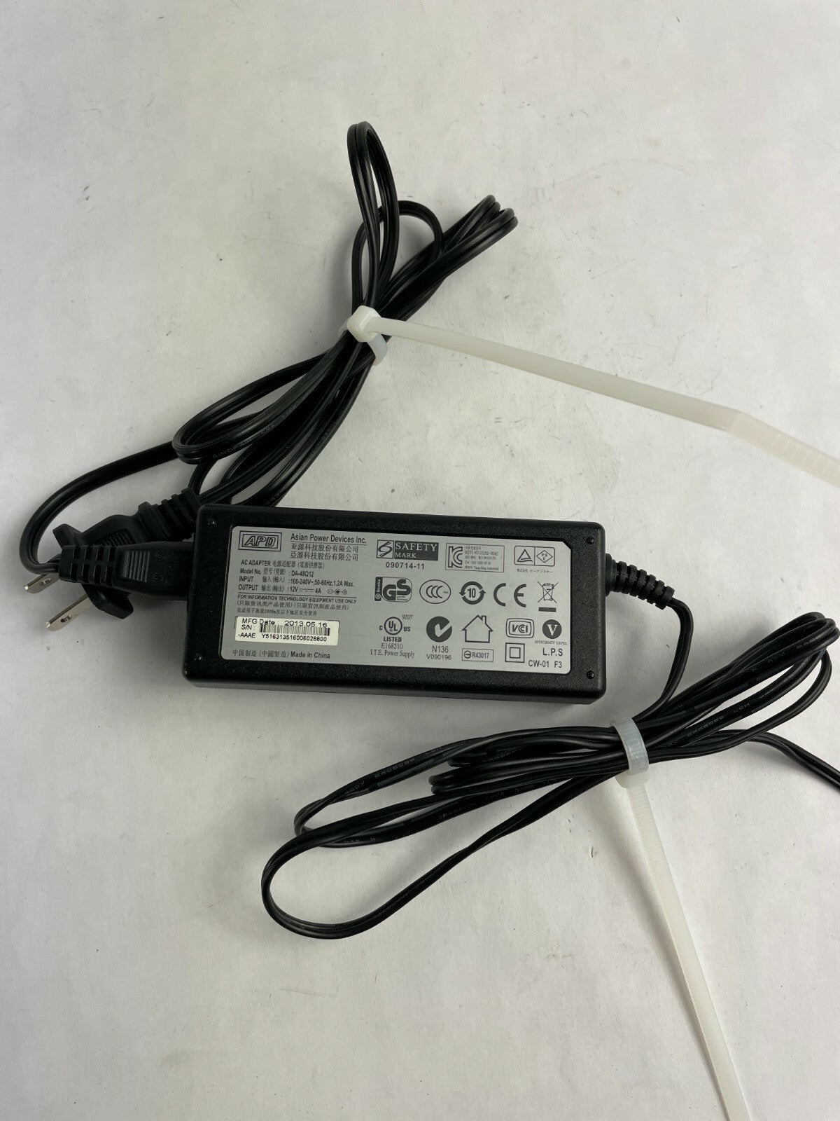 Genuine Asian Power DA-48Q12 Ac Adapter Output 12 V 4 A Power Supply Adapter A84