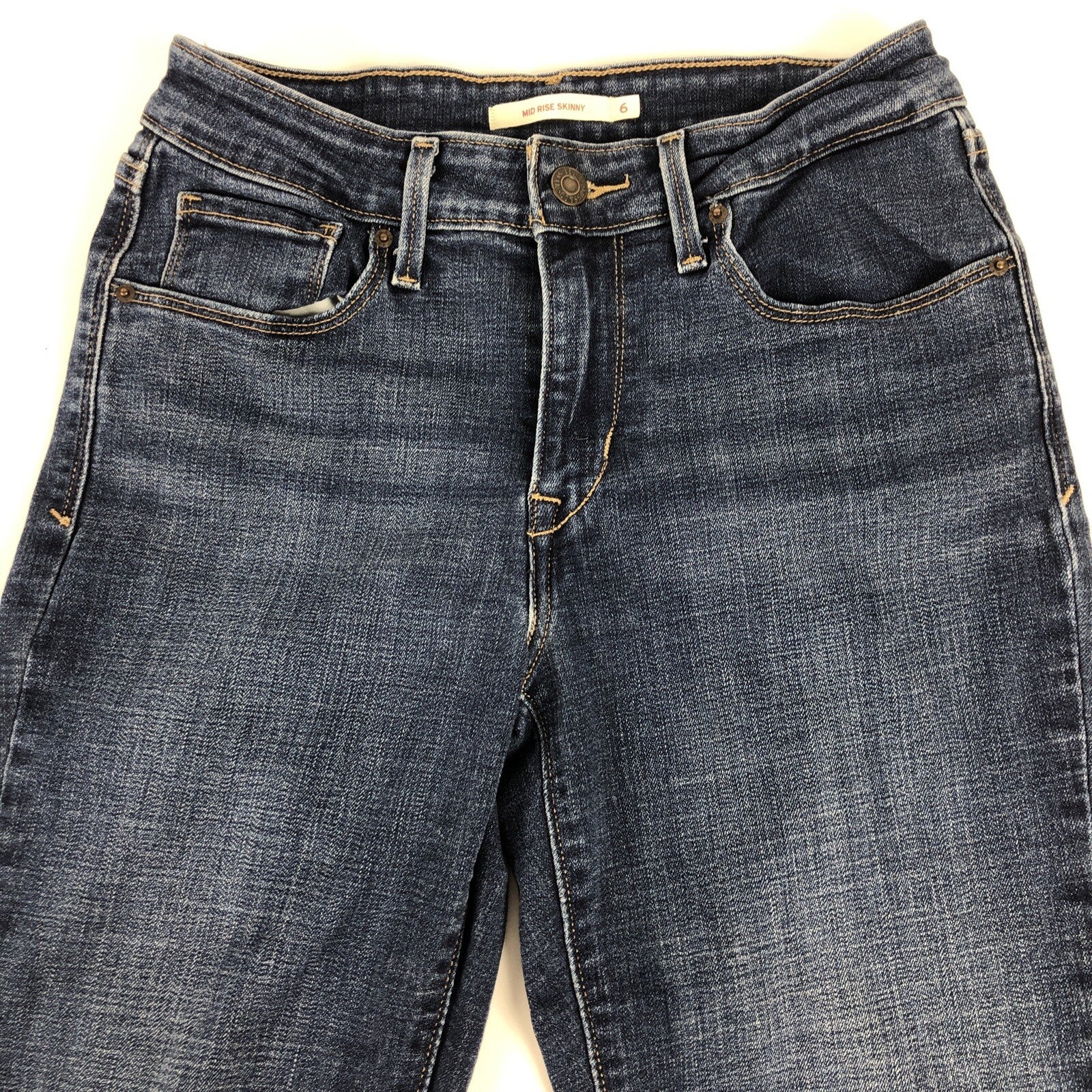 Levis Signature Modern Slim Denim Jeans Womens 6 Blue Stretch Mid Rise Skinny