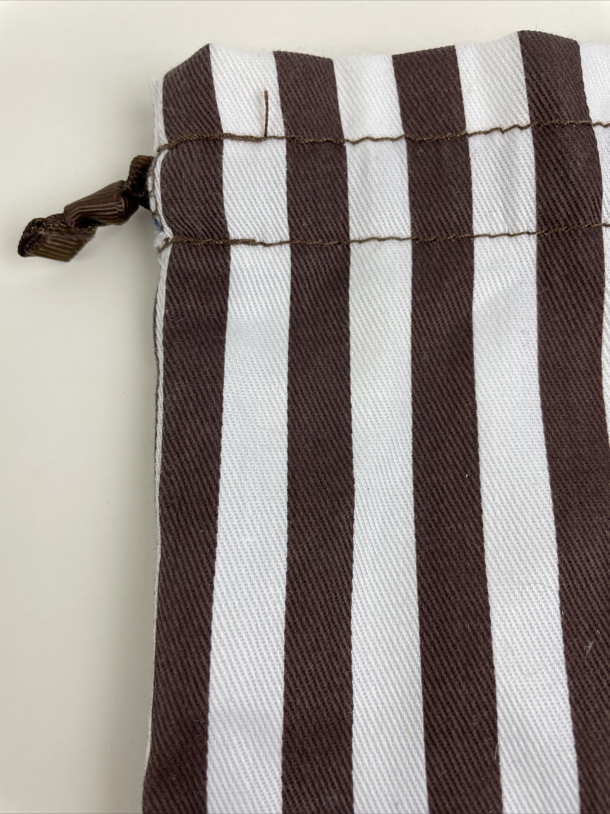 Henri Bendel NYC Dust Bag Wallet, Small Purse Bag 10" x 6"  Brown White Stripes