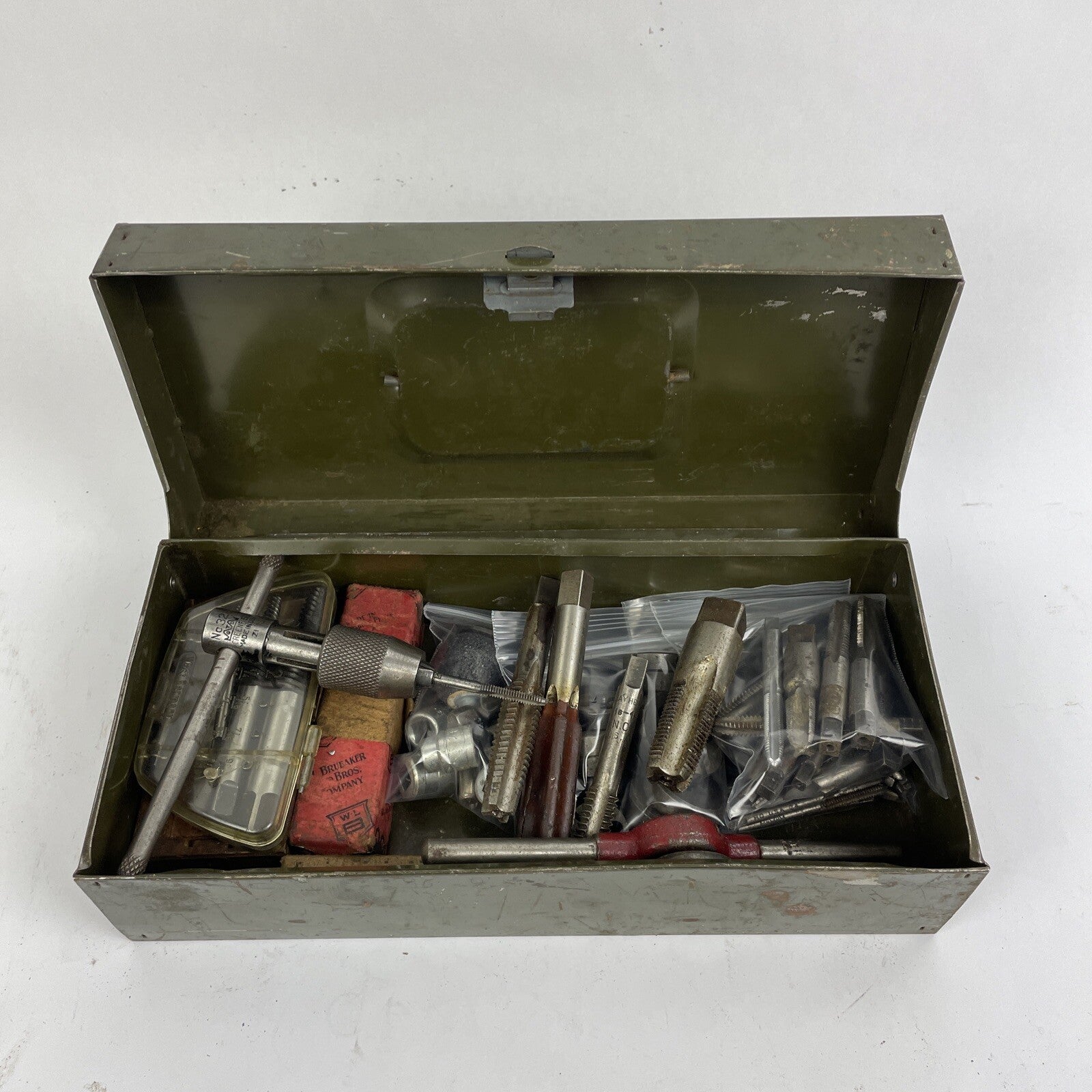 Vintage Tap & Die Mixed Lot 75 + Greenfield West Germany R&N Handle w Case LOOK