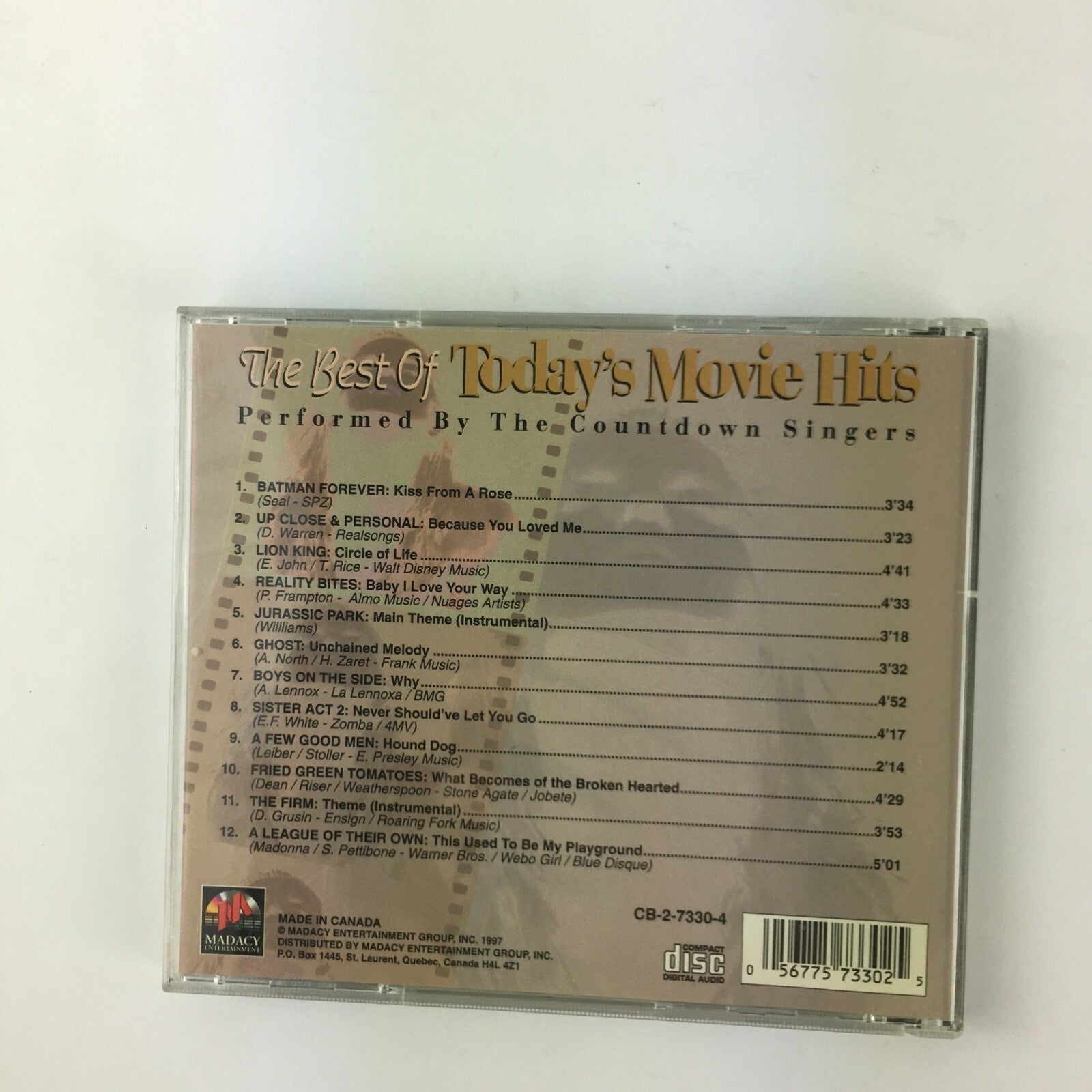 CD The Best Today's Movie Hits Performed By The Countdown Singers Disc - 4 