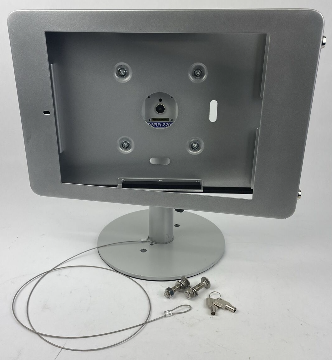 Lot of 3 x Silver DISPLAYS2GO ANTI-THEFT IPAD PRO DESK STAND w Mounting Hardware