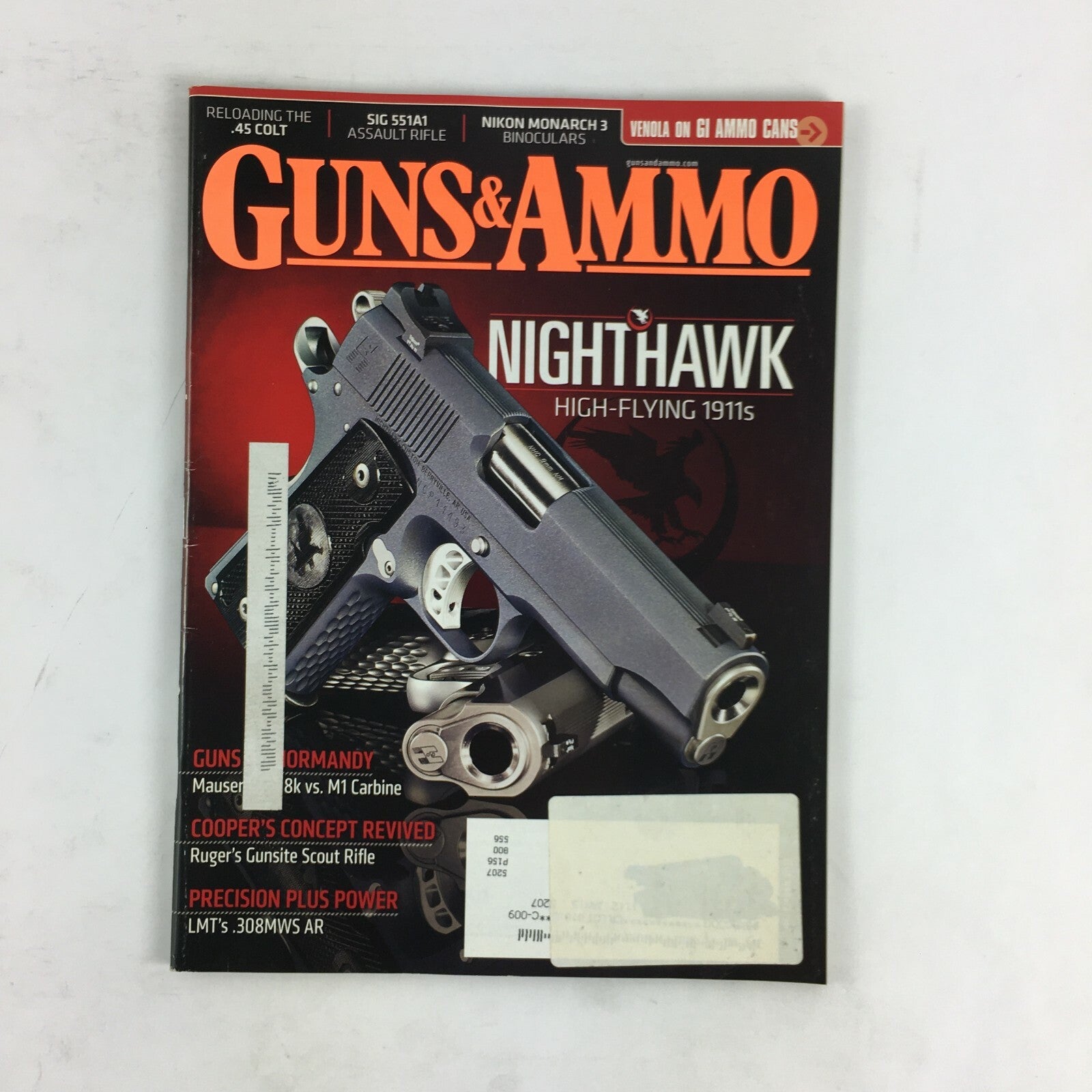 December 2011 Guns & Ammo Magazine Nighthawk HighFlying 1911.308MWS AR M1Carbine