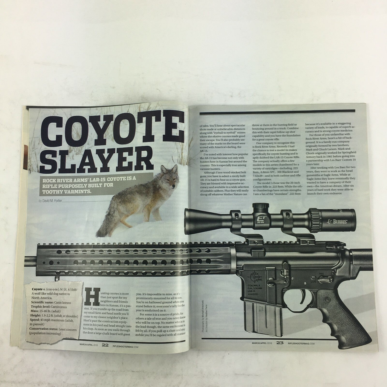 March 2015 Rifle Shooter Magazine Coyote A17 Savage Figures Out .17 HMR SemiAuto