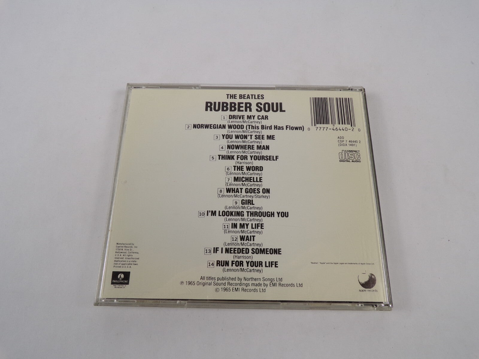 Rubber Soul The Beatles Drive My Car Norwegian Wood You Won't See Me Now CD#46