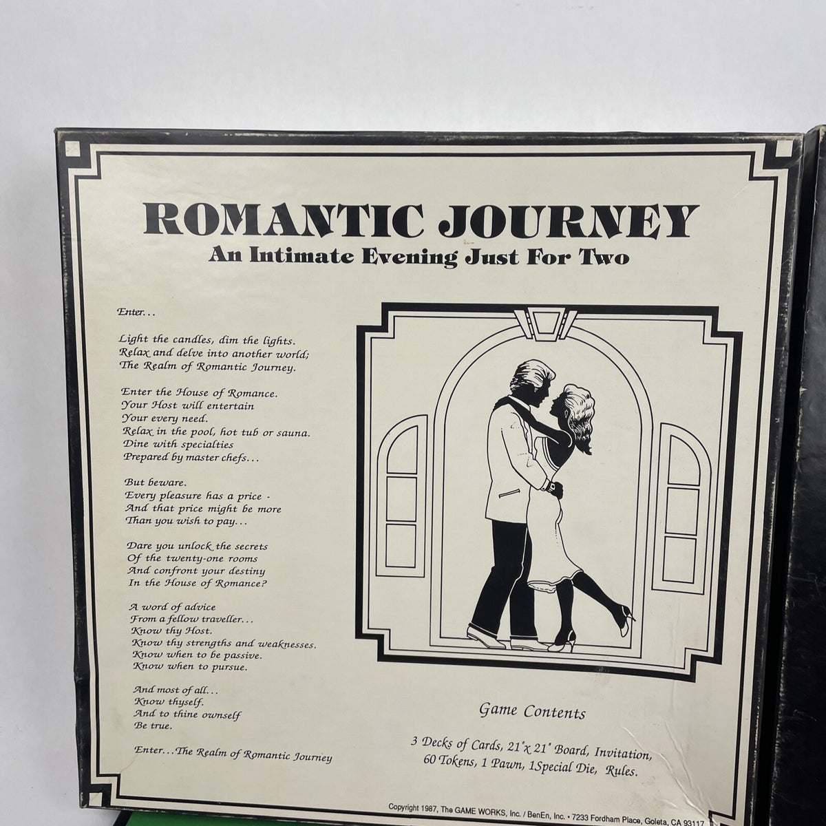 Romantic Journey Vintage Card Board Game An Intimate Evening Just For Two 1987