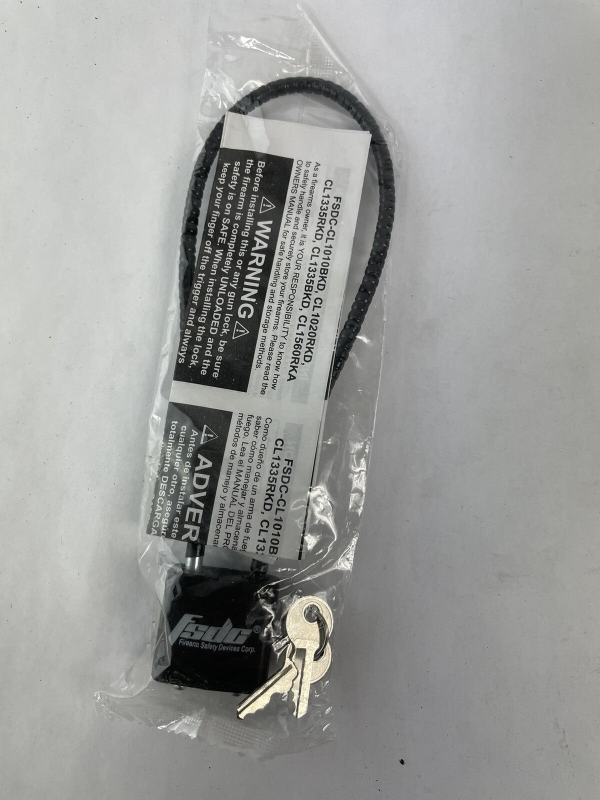 Firearm Safety Devices - FSDC-CL1020RKD 15" Gun Cable Lock with 2 Keys