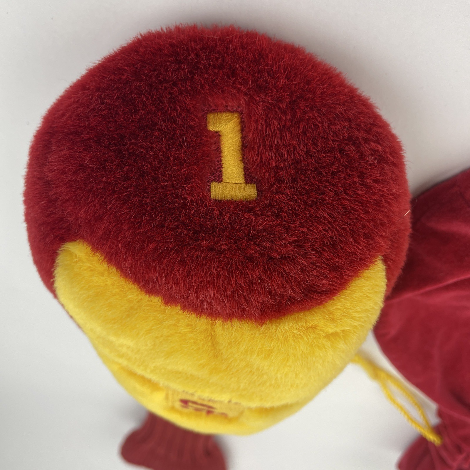 Vintage 1980s USC Trojans golf driver head covers with storage bag cardinal and gold