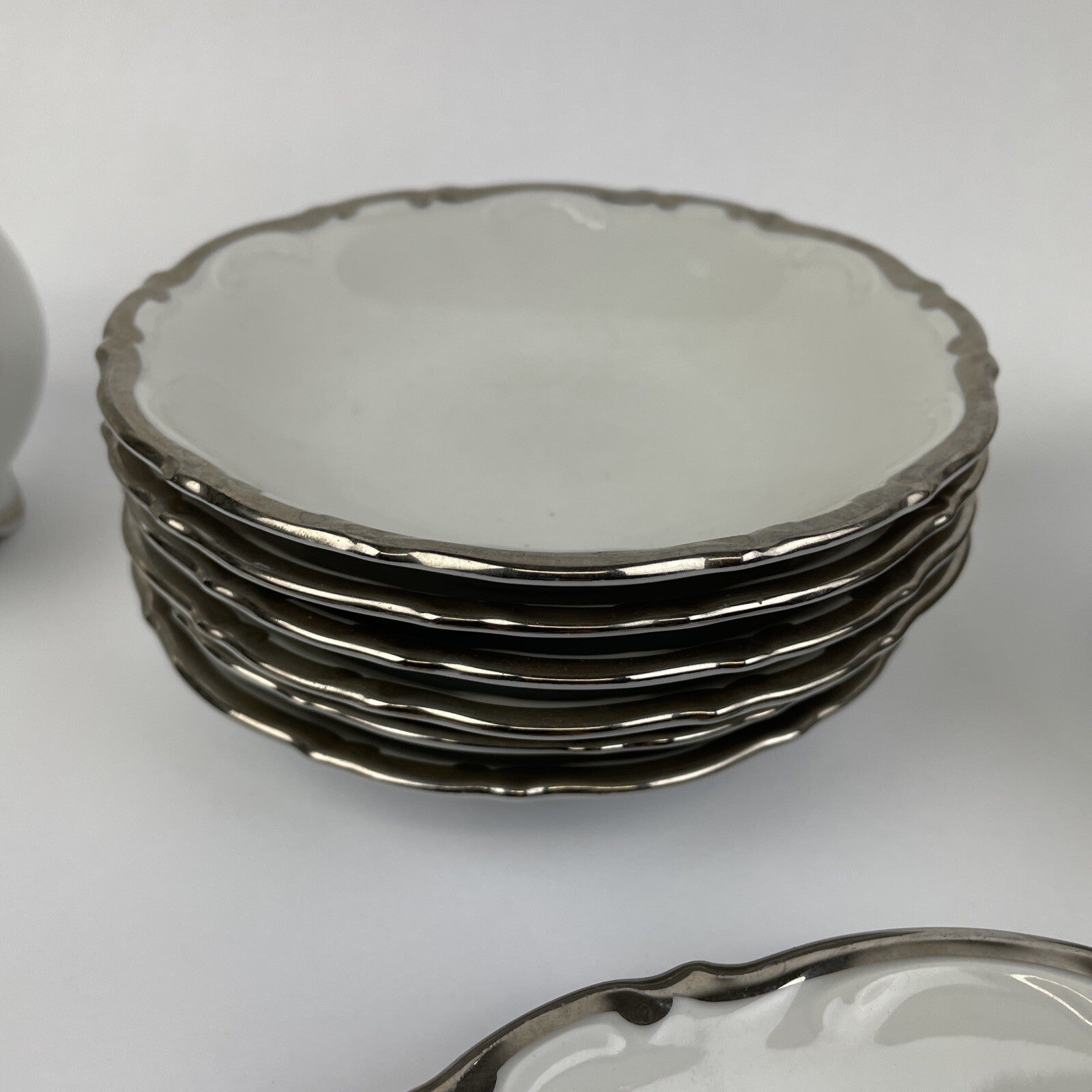 Lot 16 x  Mitterteich Z & Co. Bavaria Silver Lark Bowls Plates Tea Cup Elegance
