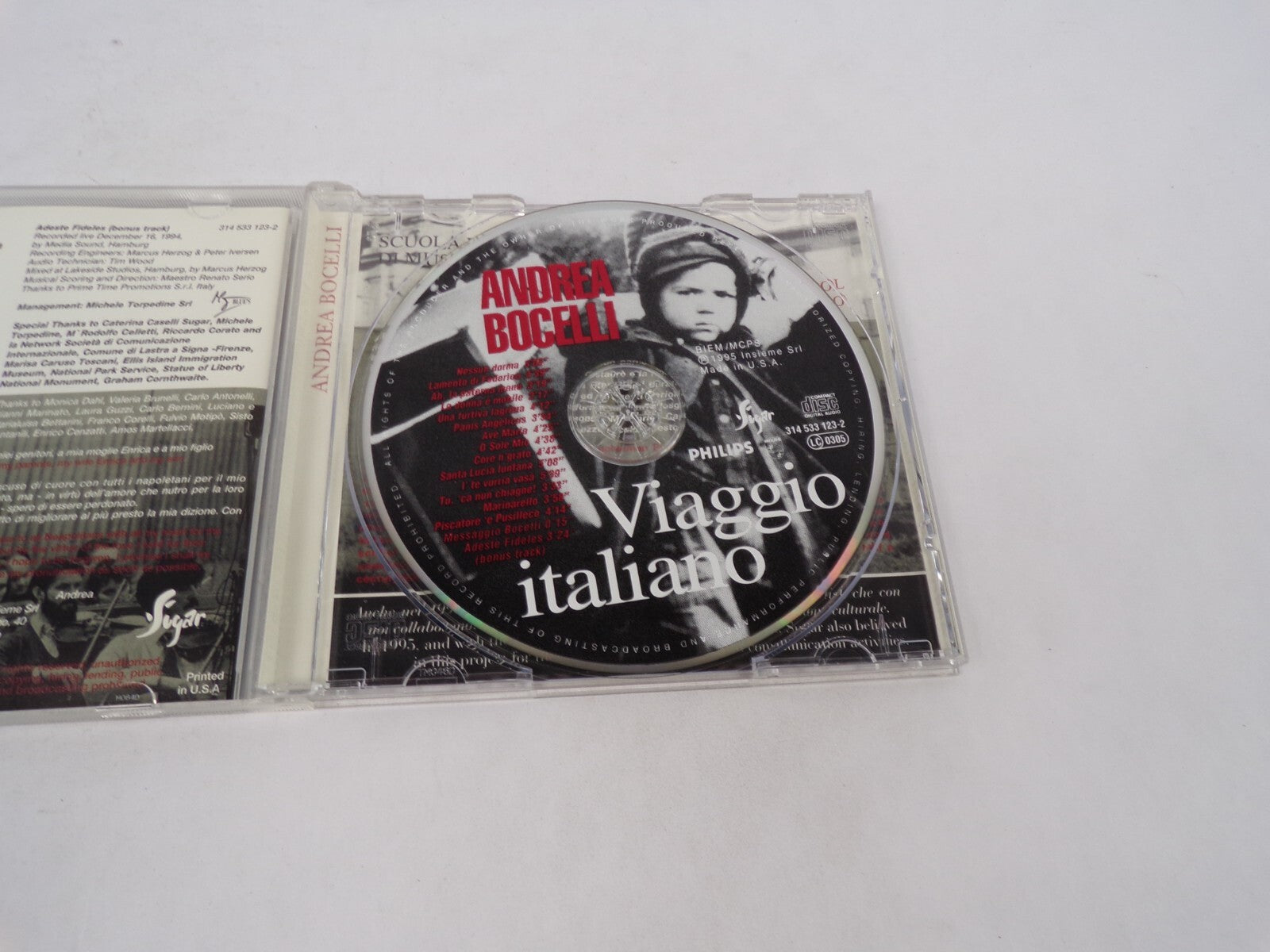 Andrea Bocelli Viaggio Italiano "Nessun Dorma" "Lamento Di Federico" "Ah, CD#71