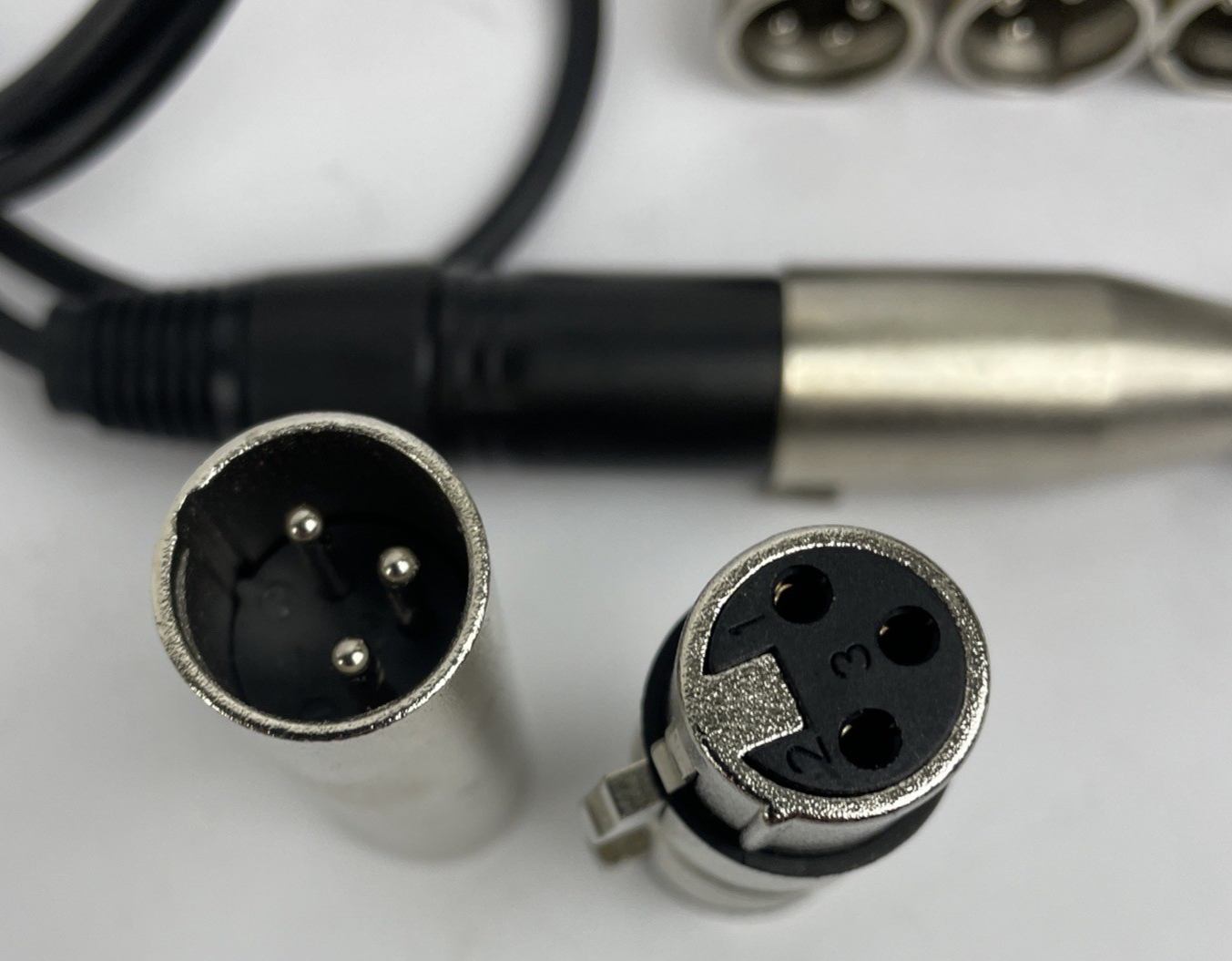 Locking 3-Pin Male XLR to Male 1/4" 6.35mm Mono Jack Connector Audio Adapter Lot