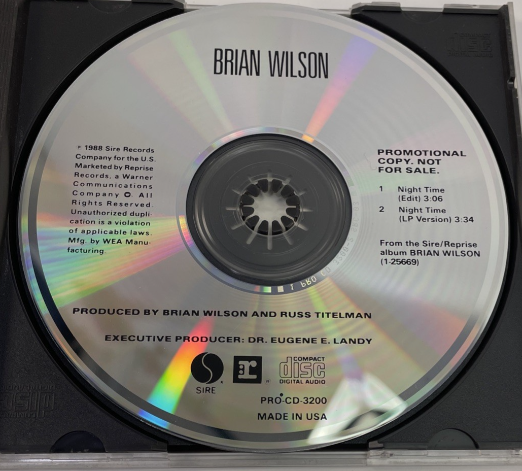 Brian Wilson Self Titled (Digital Audio CD, 1988) + " Night Time " Single CD