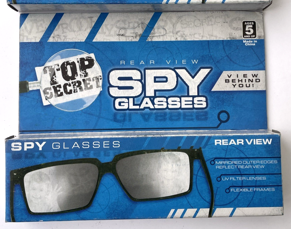 2 x Top Secret Spy Glasses - Magic Trick Rear-View Mirror Glasses Joke/Gag/Prank