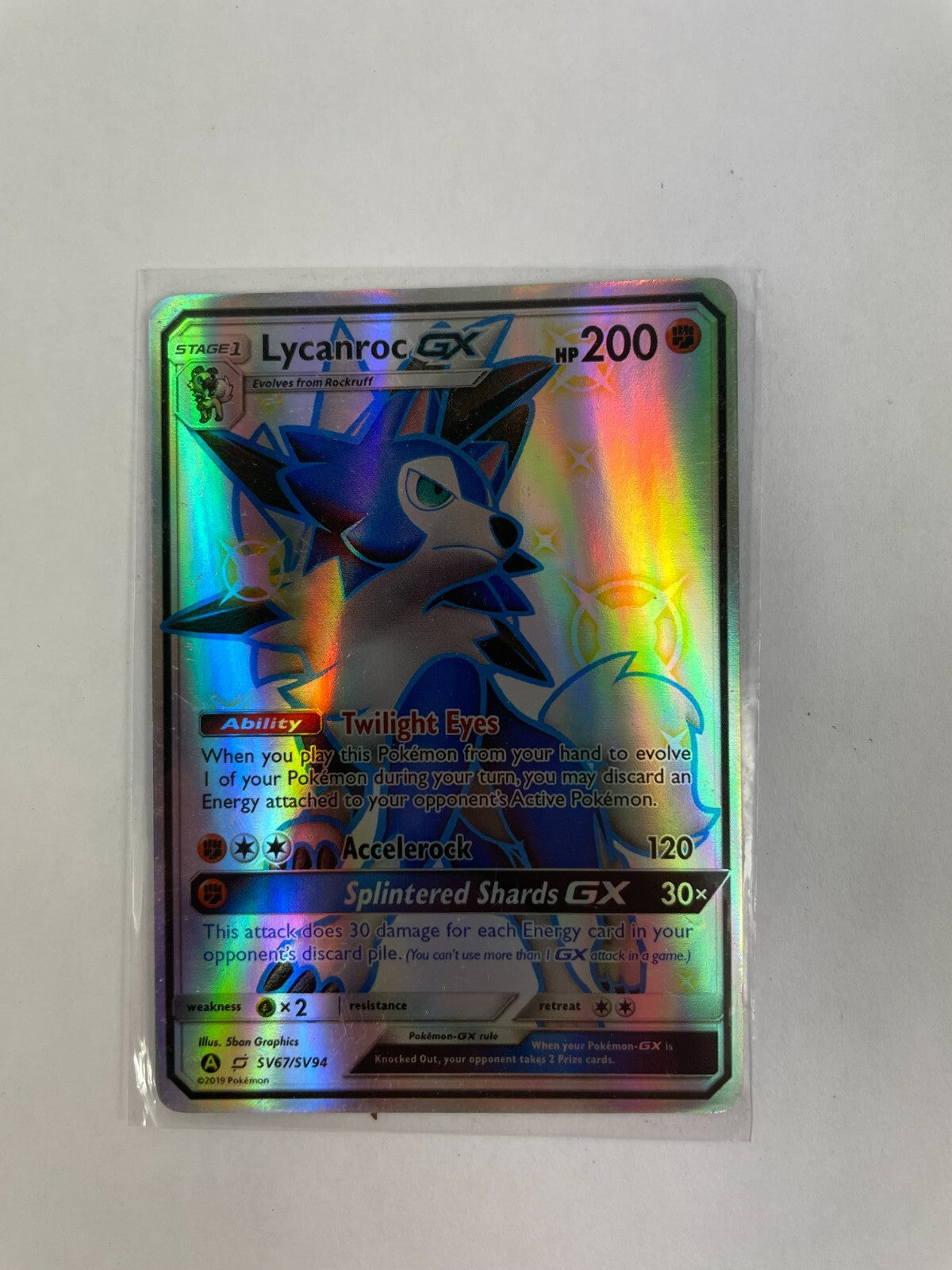 Pokemon Lycanroc GX 200 Twilight Eyes Accelerock 120 Splintered Shards GX 30x