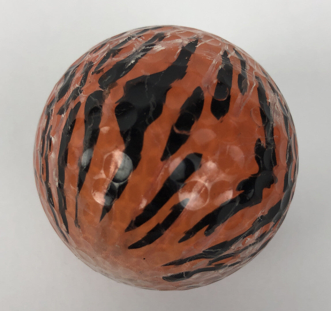 1 x Orange Zebra Stripe Tiger Stripe Logo Golf Ball Man Cave She Shed 