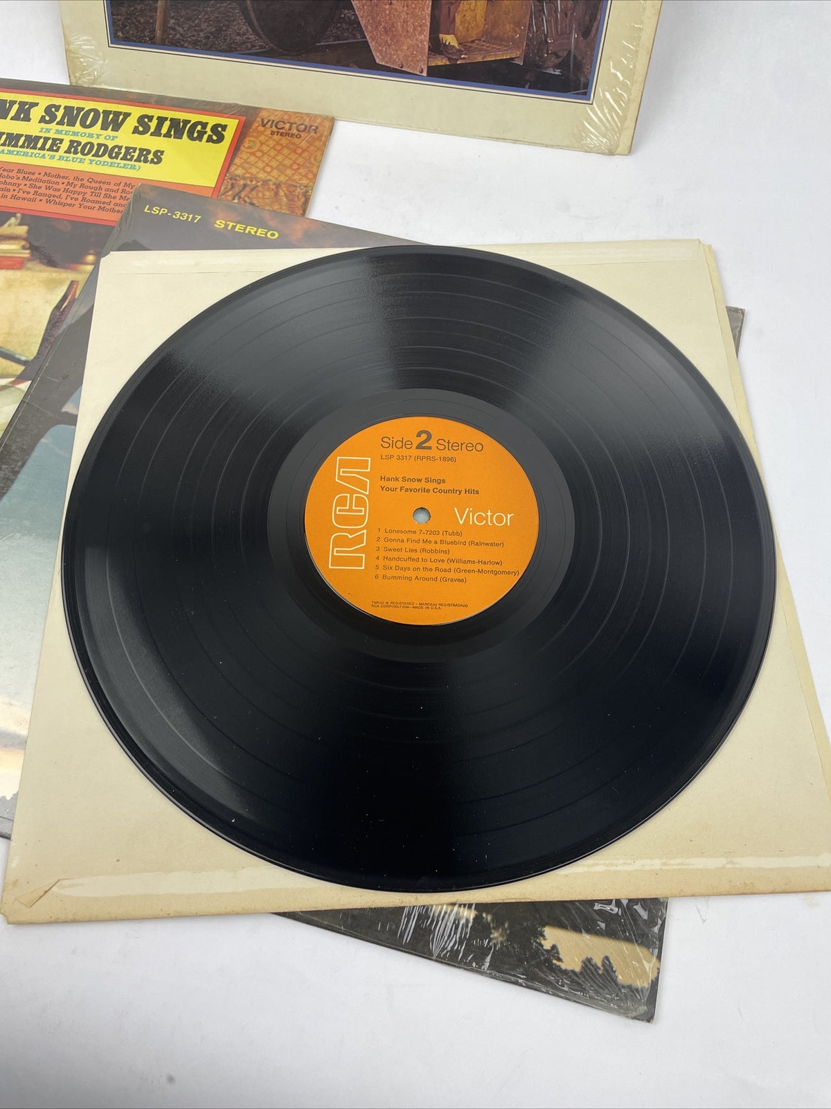 3 x HANK SNOW - Tracks & Trains - In Memory of Jimmy Rodgers + LP Vinyl Record