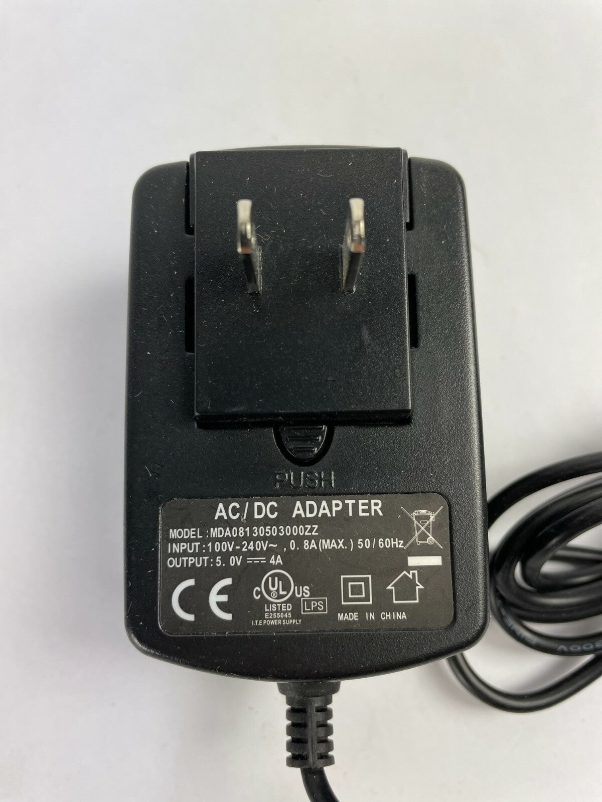 Genuine AC/DC Adapter MDA08130503000ZZ Output 5 V 4 A Power Supply Adapter A91