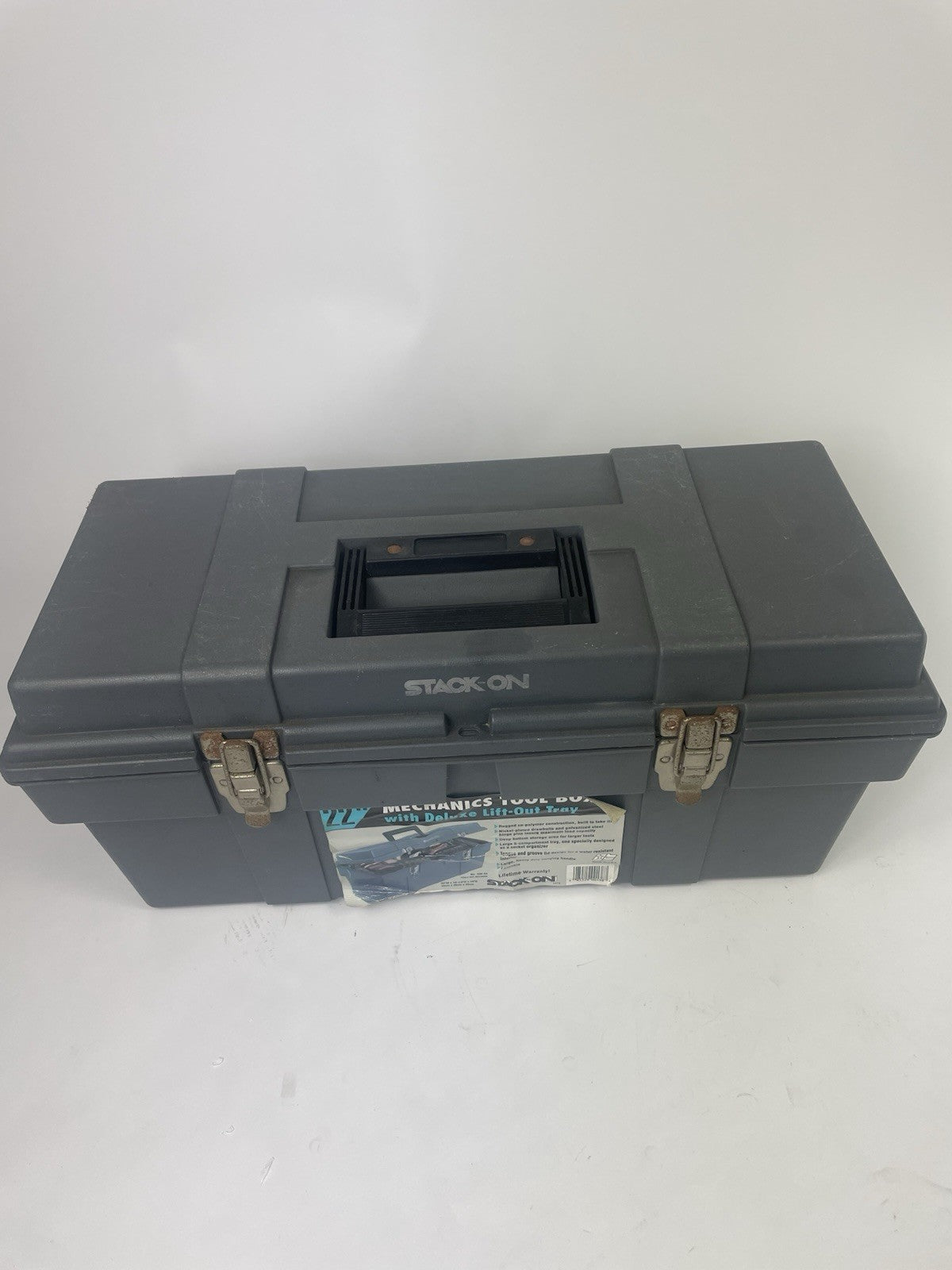 Stack-On Professional  Plastic 22" Tool Box Metal Clasps Lockable W Tool Tray